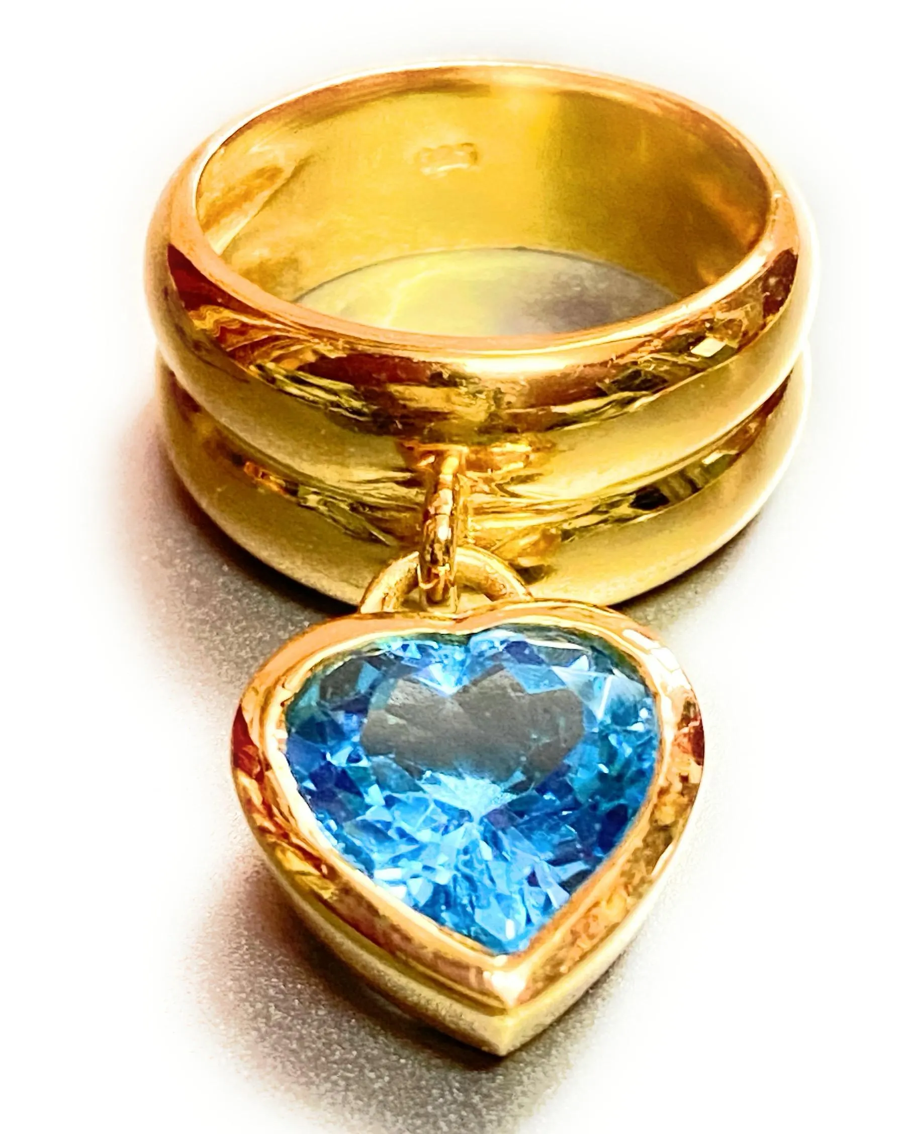 Blue Topaz Heart Ring: 925 Sterling Silver, Natural Gemstone - image 3