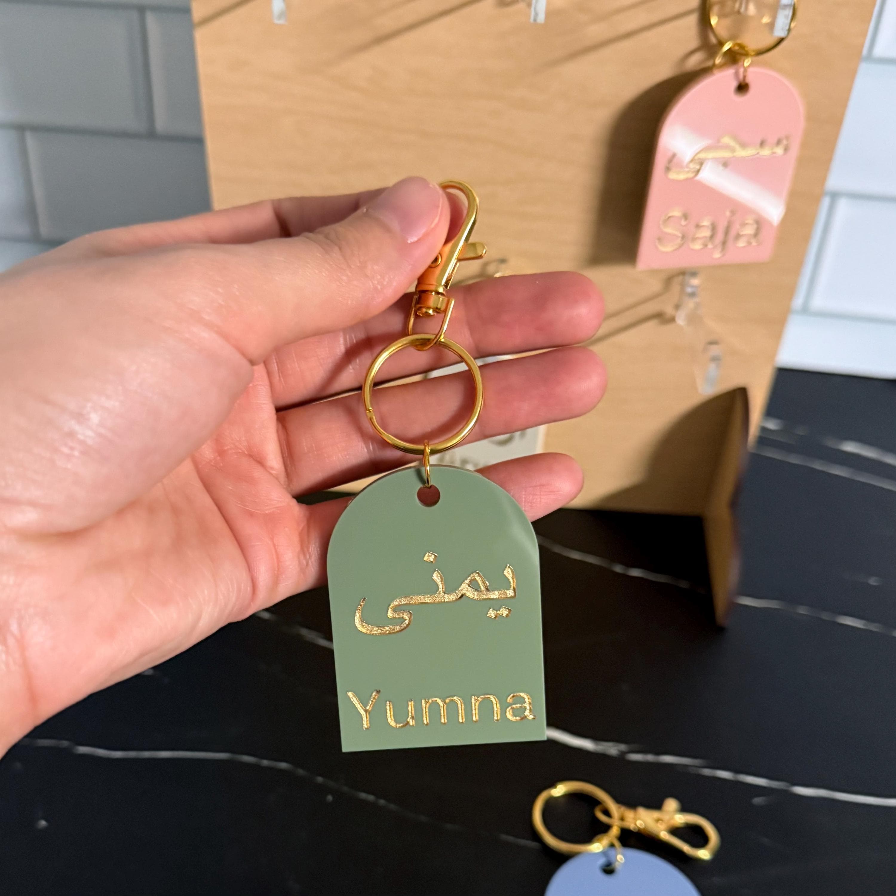 Personalized Acrylic Keychain | Custom Name Keychain | Minimalist Bag Charm | Backpack Accessory | Small Gift Idea - image 4
