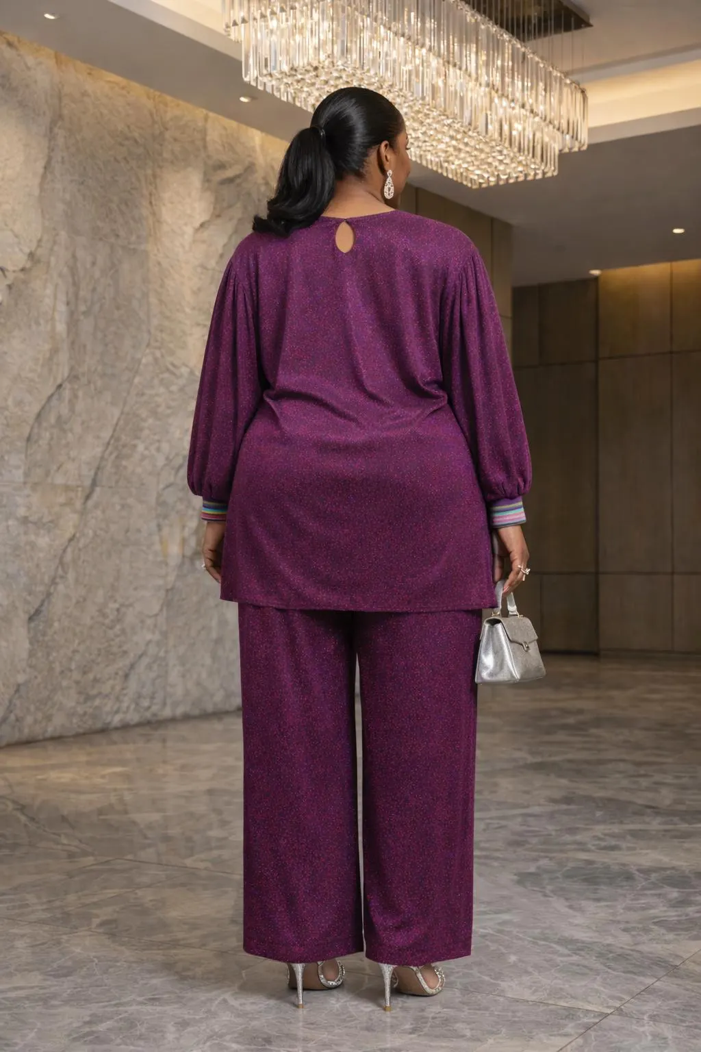 Jessy Shimmery 2pc Trouser Set - image 3