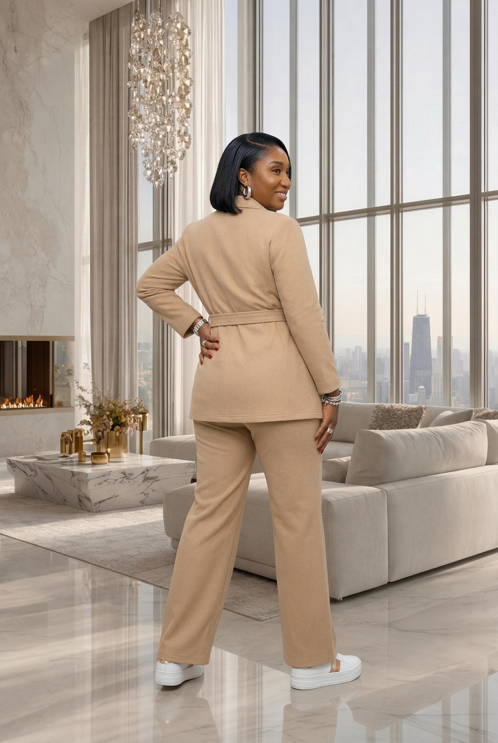 Nora 3pc Knit Set - Beige - image 4