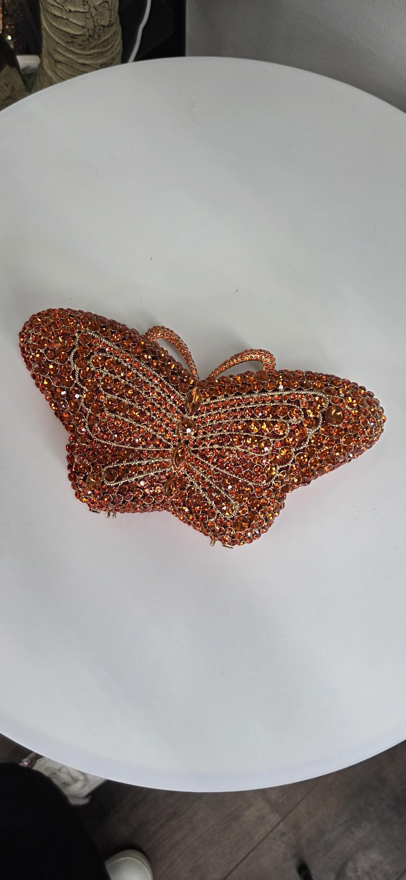 Orange Rhinestone Clutch evening bag - image 3