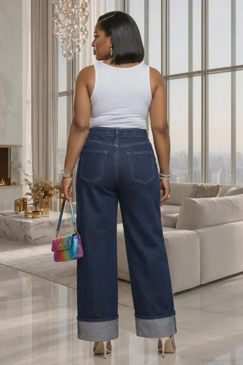 Esme Blue Turn Up Jeans - image 3