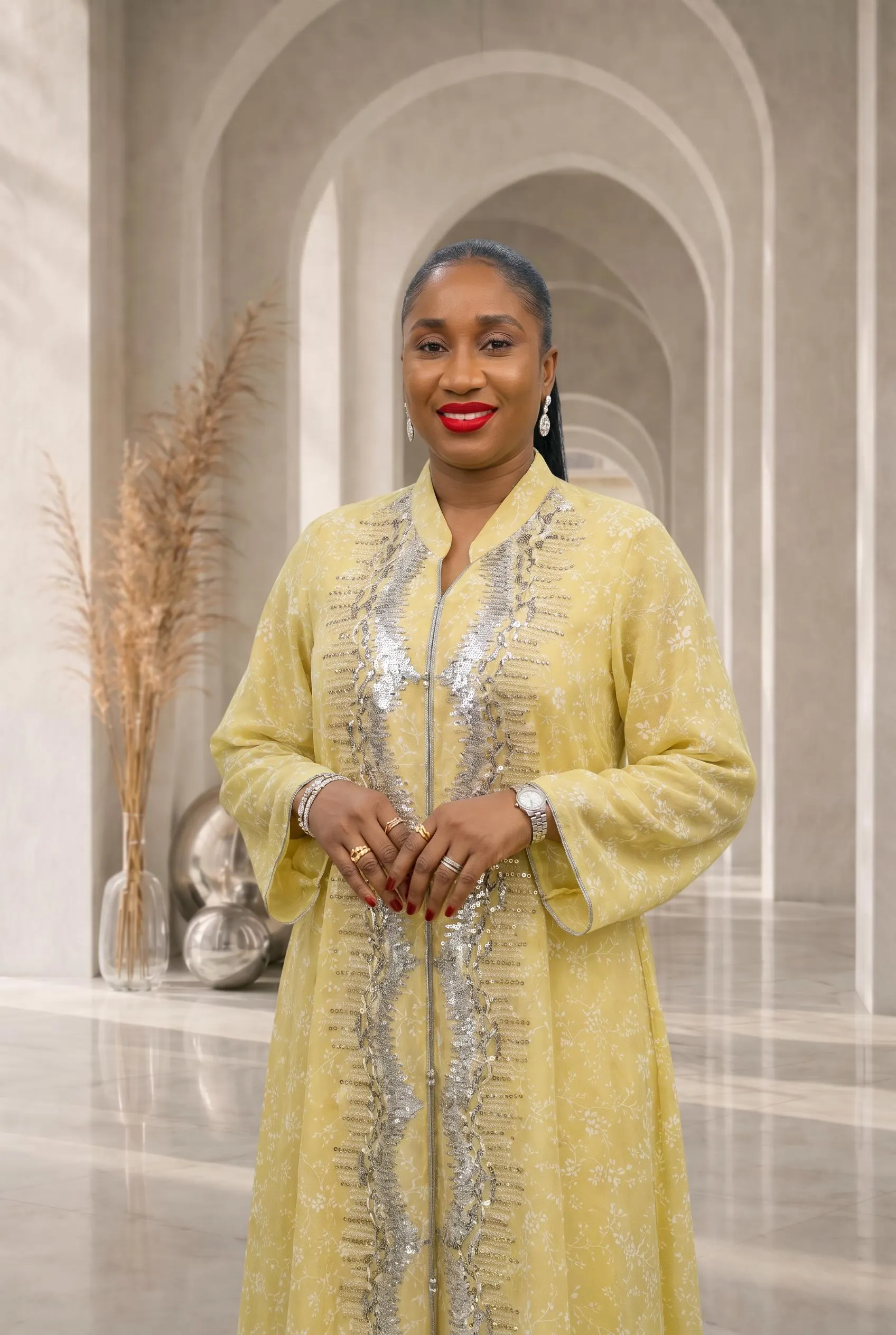 Shams Abaya Dress - Yellow