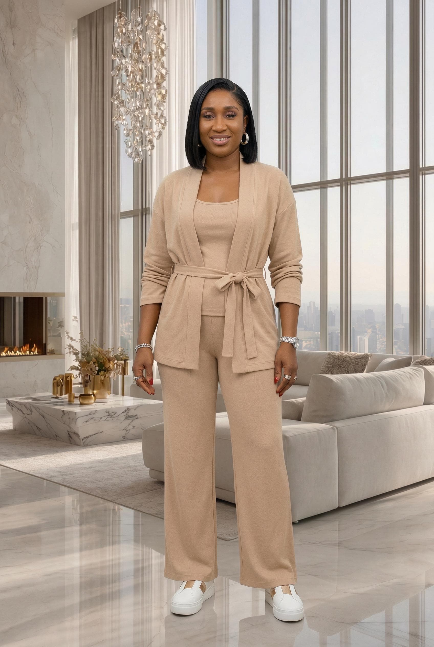 Nora 3pc Knit Set - Beige