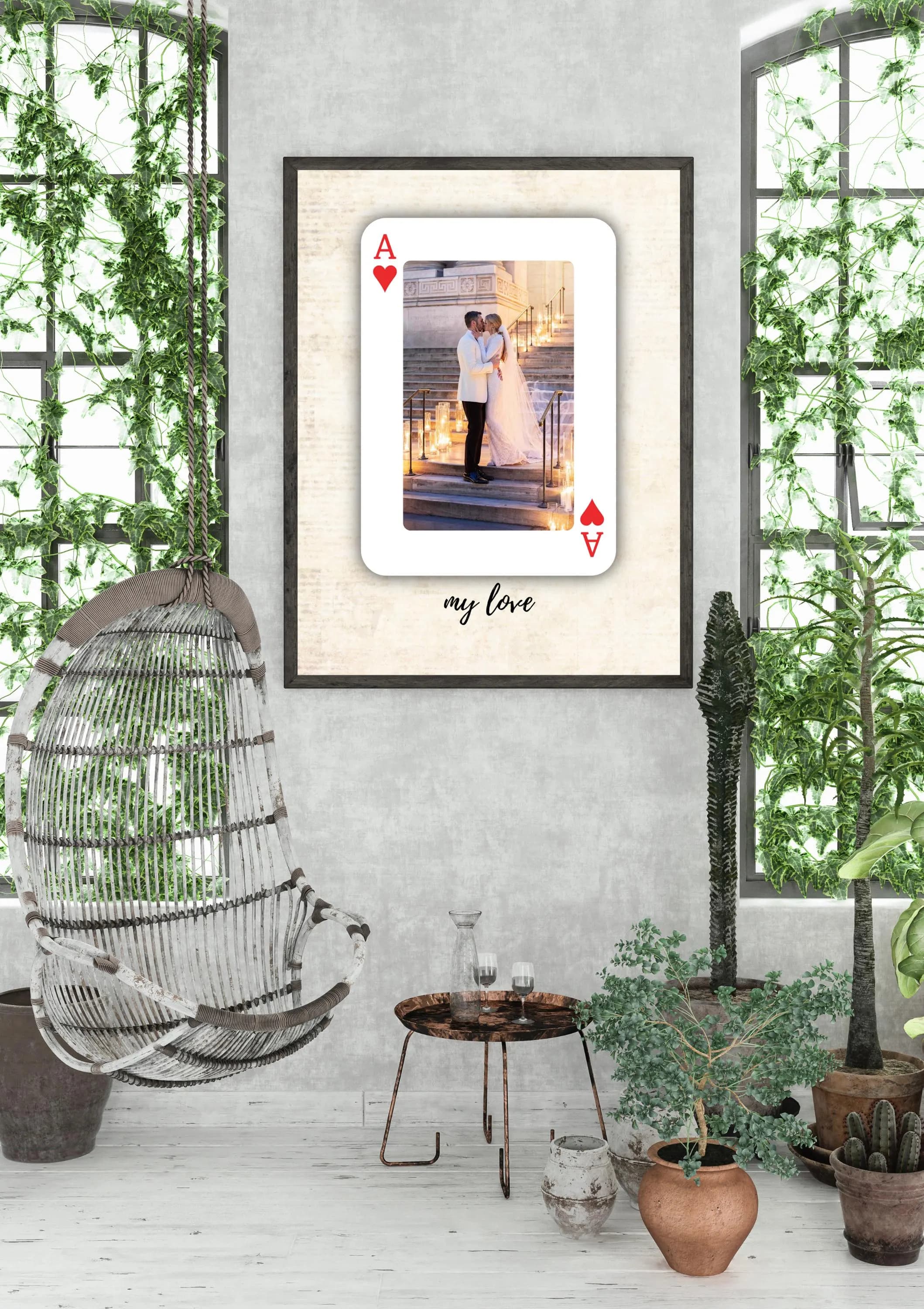 Personalized Card Art – Unique Gift for Him or Her – Anniversary, Valentine's Day, Birthday, Love Celebration Digital Download Ace of Hearts - image 5