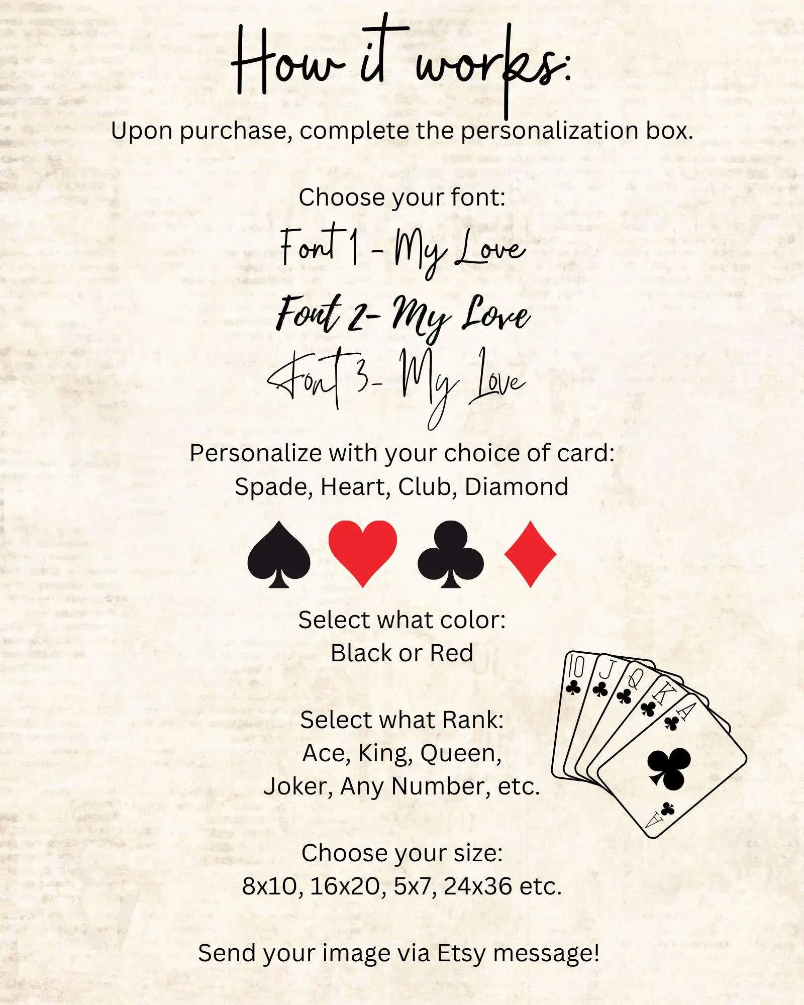 Personalized Card Art – Unique Gift for Him or Her – Anniversary, Valentine's Day, Birthday, Love Celebration Digital Download Ace of Hearts - image 4