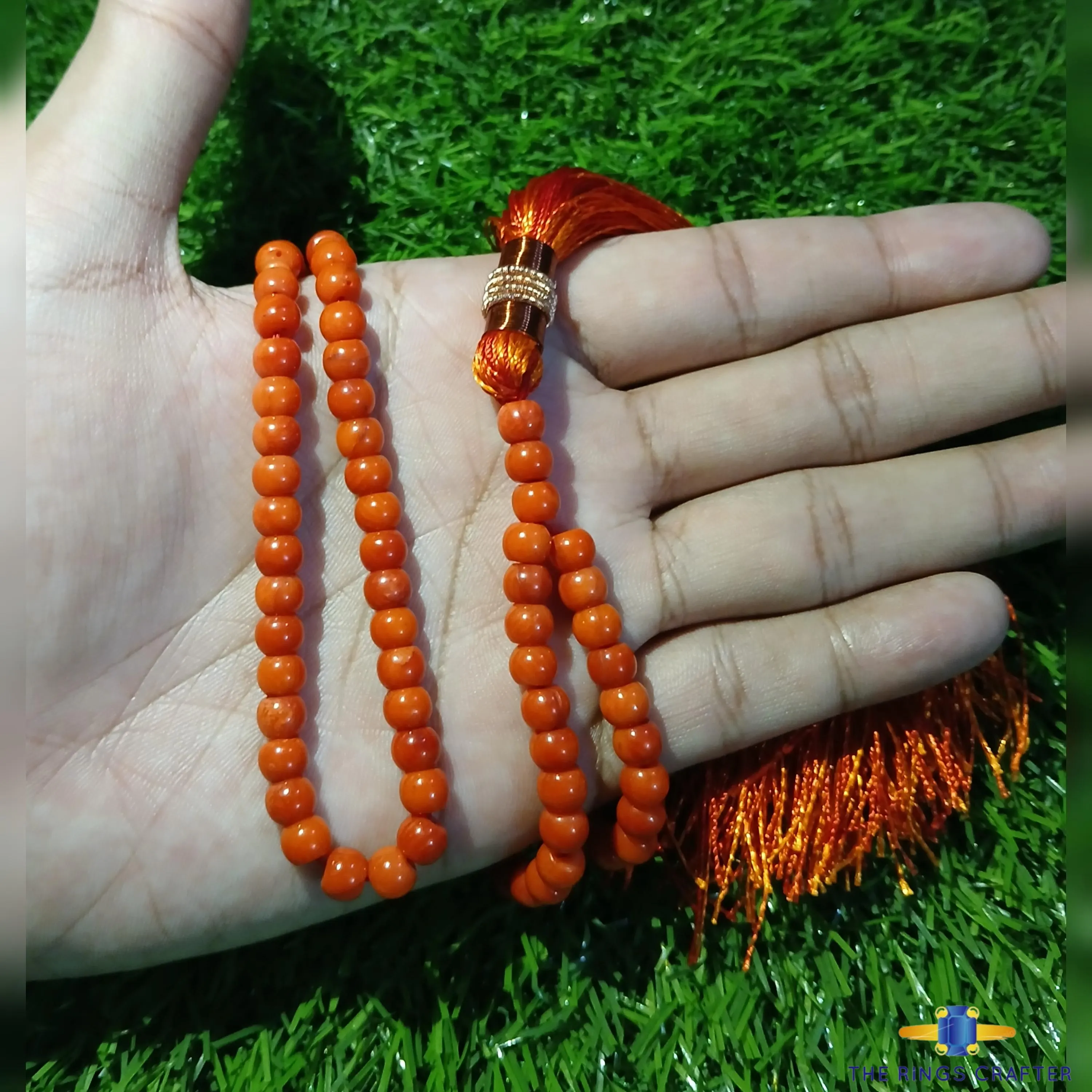 Natural Certified Marjan Tasbih Red Coral Stone Islamic Prayer 100 beads Misbaha Tasbeh Vintage Muslim Rosary Beads Islamic Tasbeeh for Gift - image 5