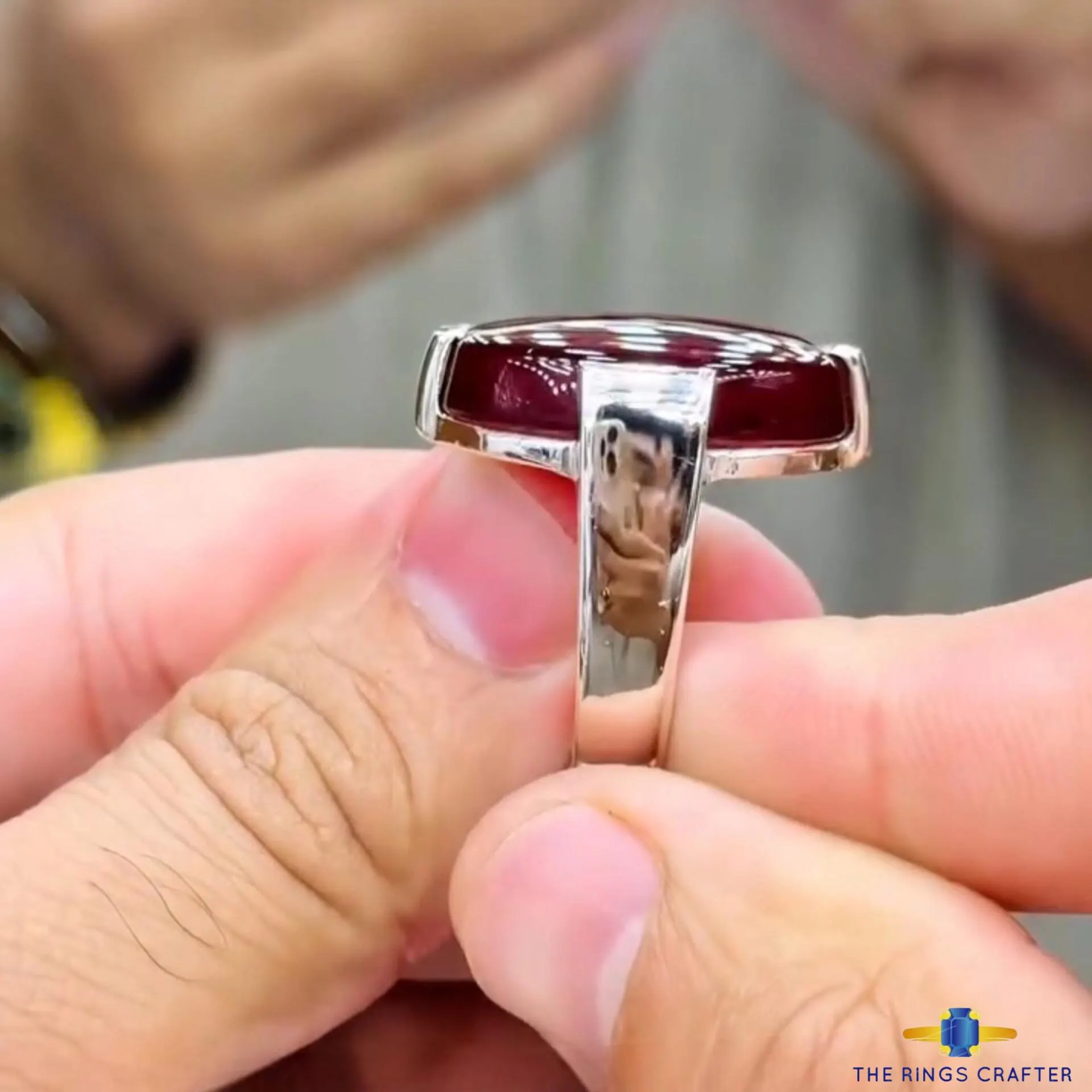 Natural Rare Blood Yemeni Agate Akik Ring Dark Red Carnelian Agate 925 Sterling Silver Handmade Premium Red Yemeni Aqeeq Minimalist Ring - image 5