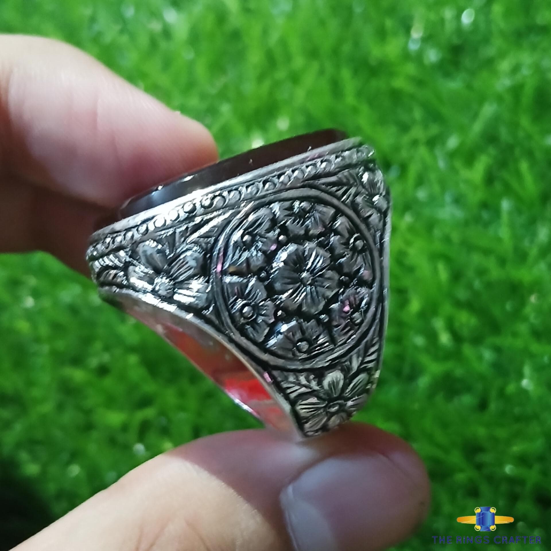 Ayat ul Kursi Ring Engraved on Red Yemeni Agate Stone Red Akik 925 Sterling Silver Handmade Red Blood Yemeni Aqeeq Islamic Calligraphy Ring - image 5