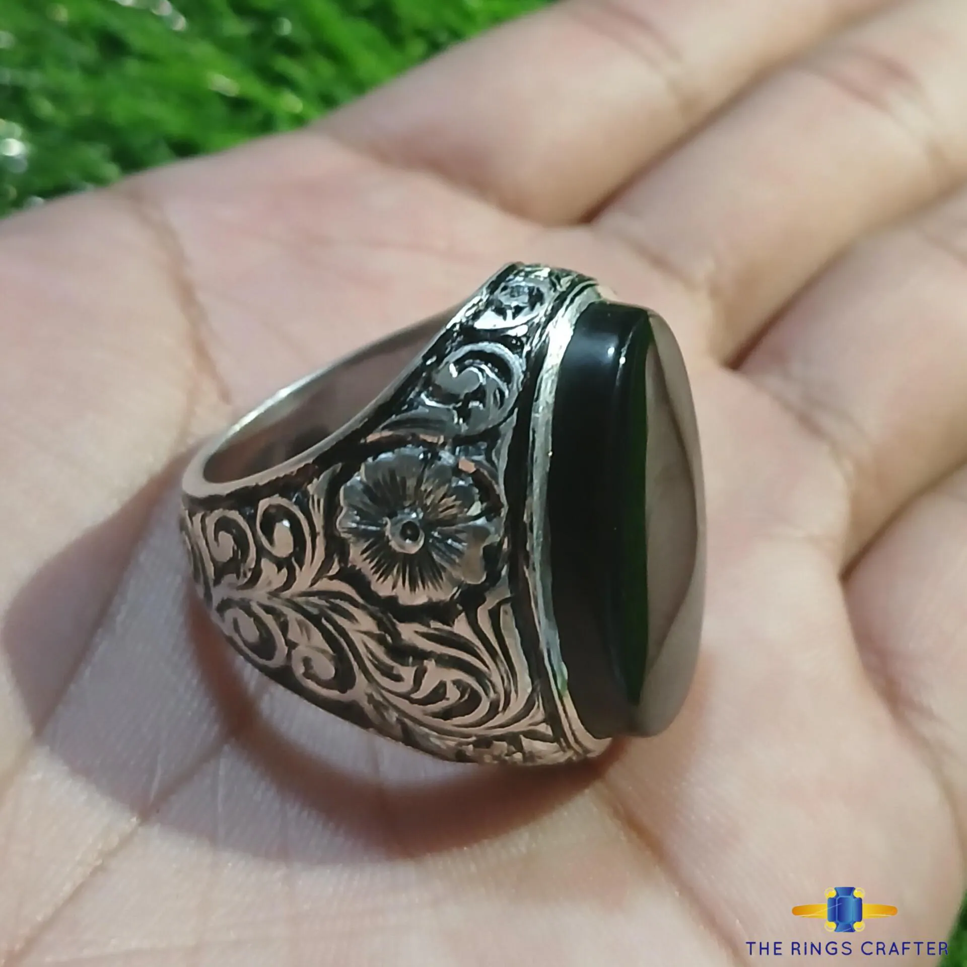 Natural Yemeni Aqeeq Ring Shifat al abad Carnelian Ring Yemeni Blood Agate Stone Ring 925 Silver Handmade Artisan Ring Engraving Art Ring - image 4