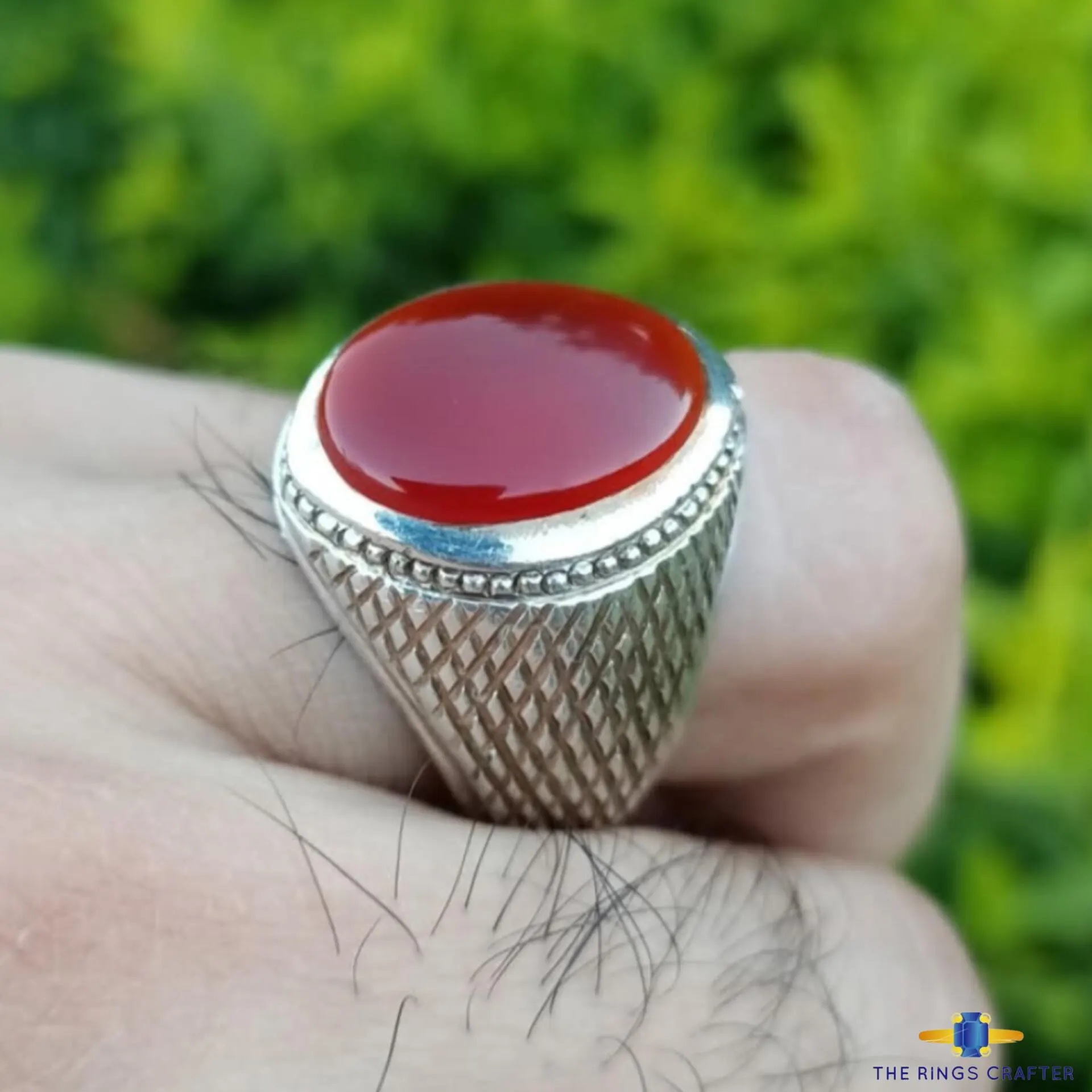 Natural Red Blood Yemen Agate Gemstone Ring Dark Red Carnelian Agate 925 Sterling Silver Handmade Rare Red Yemeni Aqeeq Men Ring For Gift - image 3
