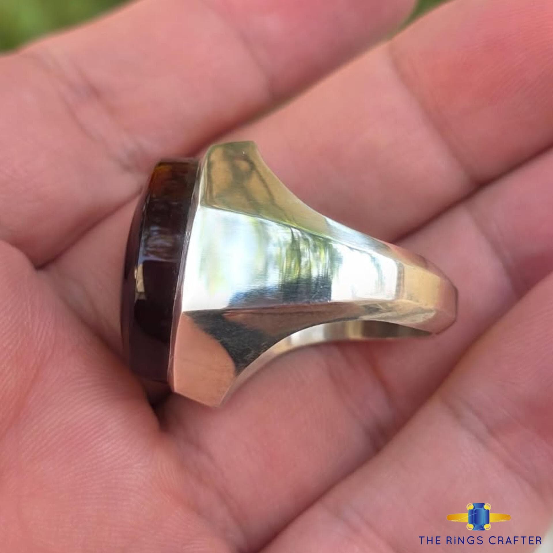 Natural Yemeni Shifat al Abad Aqeeq Ring Rare Black Agate Akik in Handmade 925 Silver Engraved Islamic Ring for Gift - image 4