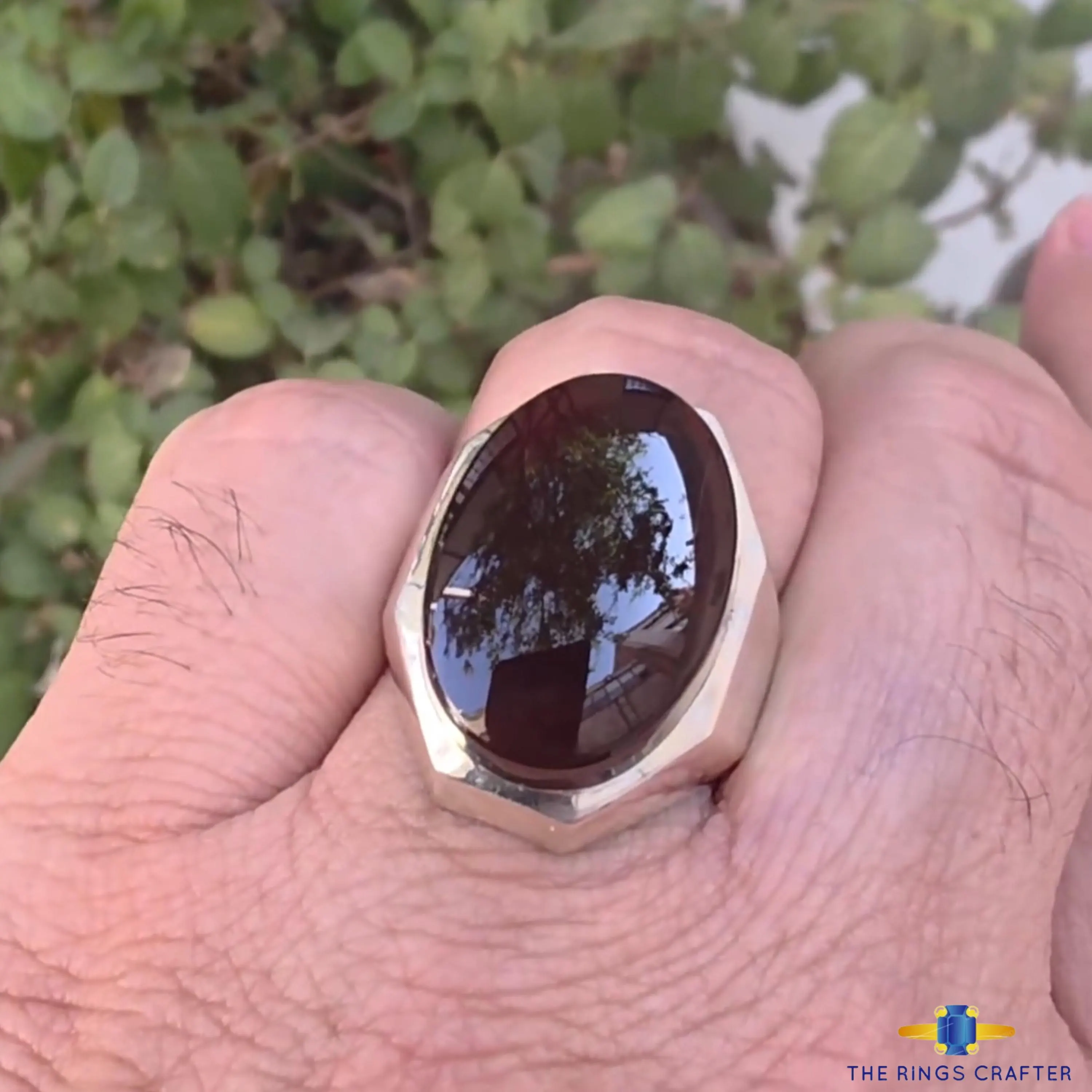 Natural Yemeni Shifat al Abad Aqeeq Ring Rare Black Agate Akik in Handmade 925 Silver Engraved Islamic Ring for Gift - image 3