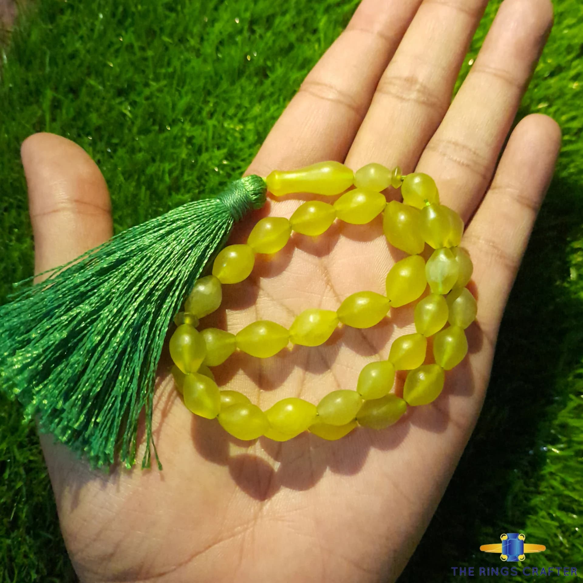 Natural Shah Maqsood Bayzahar Green Jade Stone Islamic Prayer 33 beads Misbaha Tasbeh Vintage Muslim Rosary Beads Islamic Tasbeeh for Gift - image 4