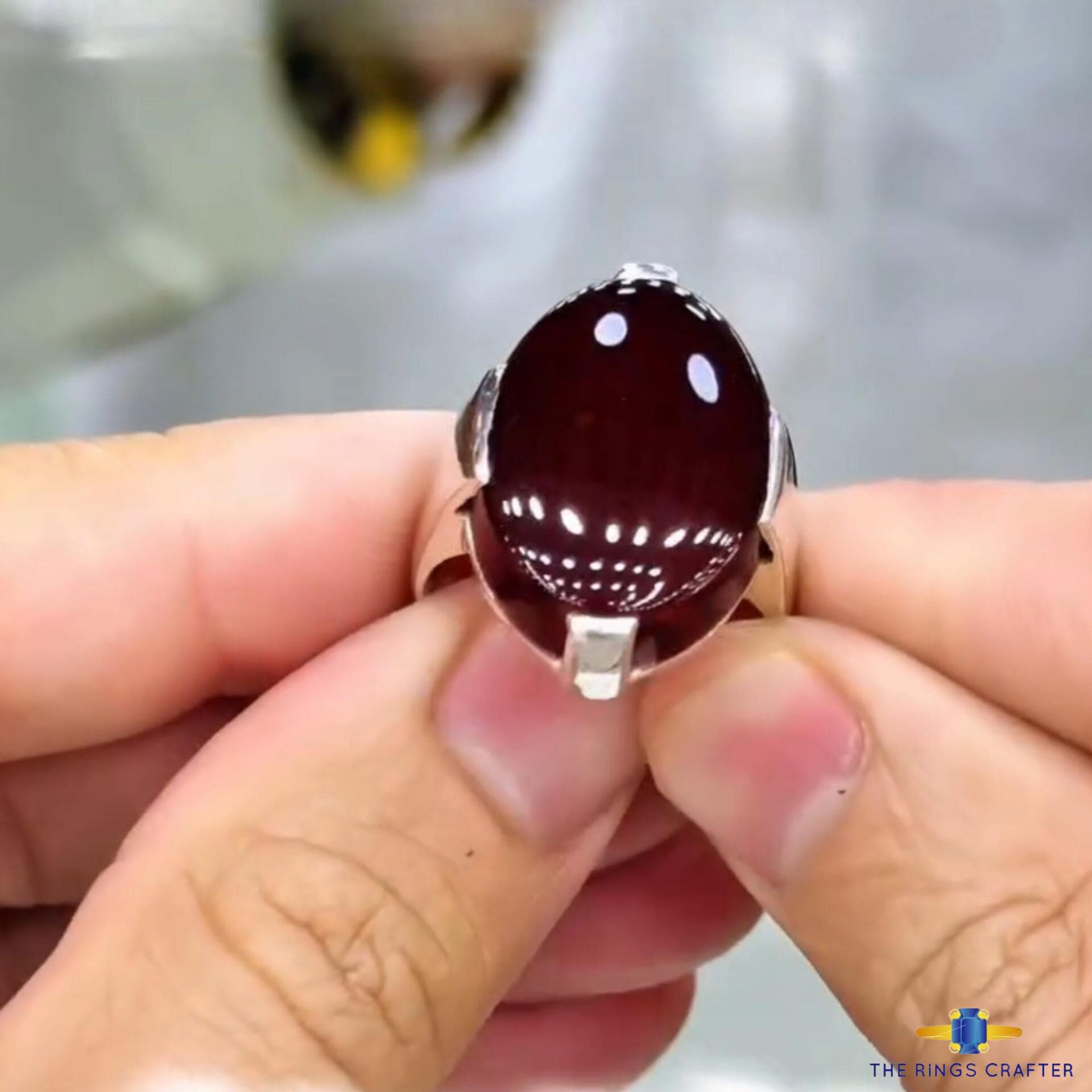 Natural Rare Blood Yemeni Agate Akik Ring Dark Red Carnelian Agate 925 Sterling Silver Handmade Premium Red Yemeni Aqeeq Minimalist Ring - image 4
