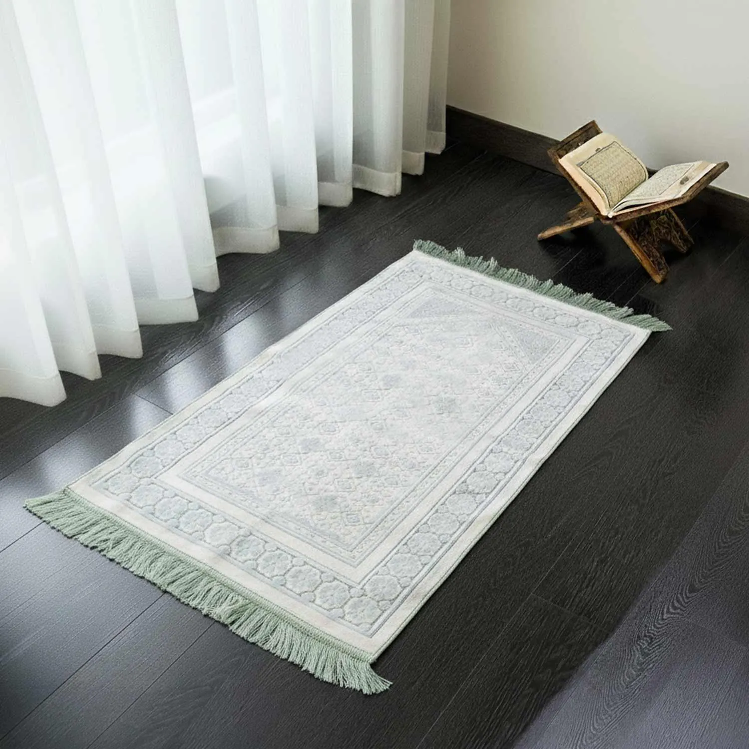 Soft Velvet Islamic Prayer Rug, Muslim Prayer Mat, Elegant Velvet Janamaz, Sejadah, Muslim Gift, Islamic Gift - Mira
