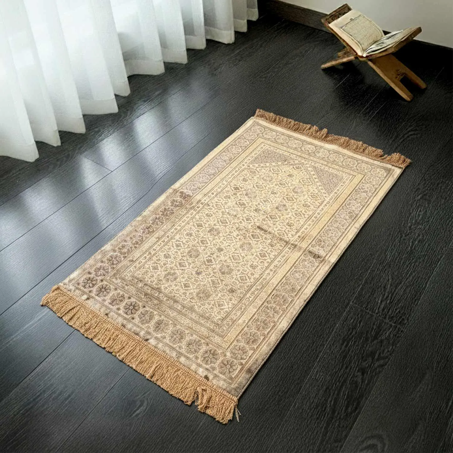 Soft Velvet Islamic Prayer Rug, Muslim Prayer Mat, Elegant Velvet Janamaz, Sejadah, Muslim Gift, Islamic Gift - Mira - image 2