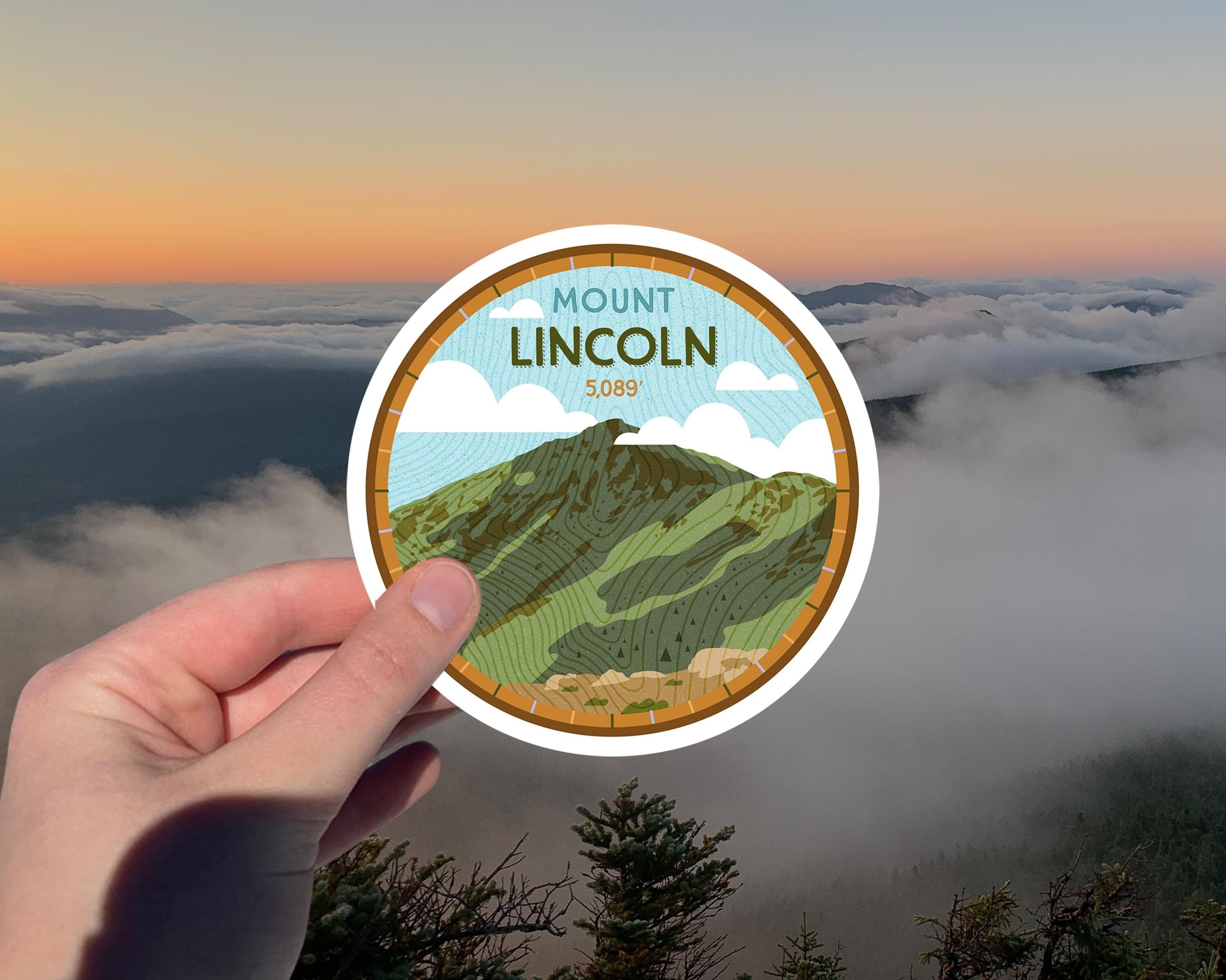 Mount Lincoln - Sticker or Magnet - New Hampshire White Mountains - 4000 Footers NH