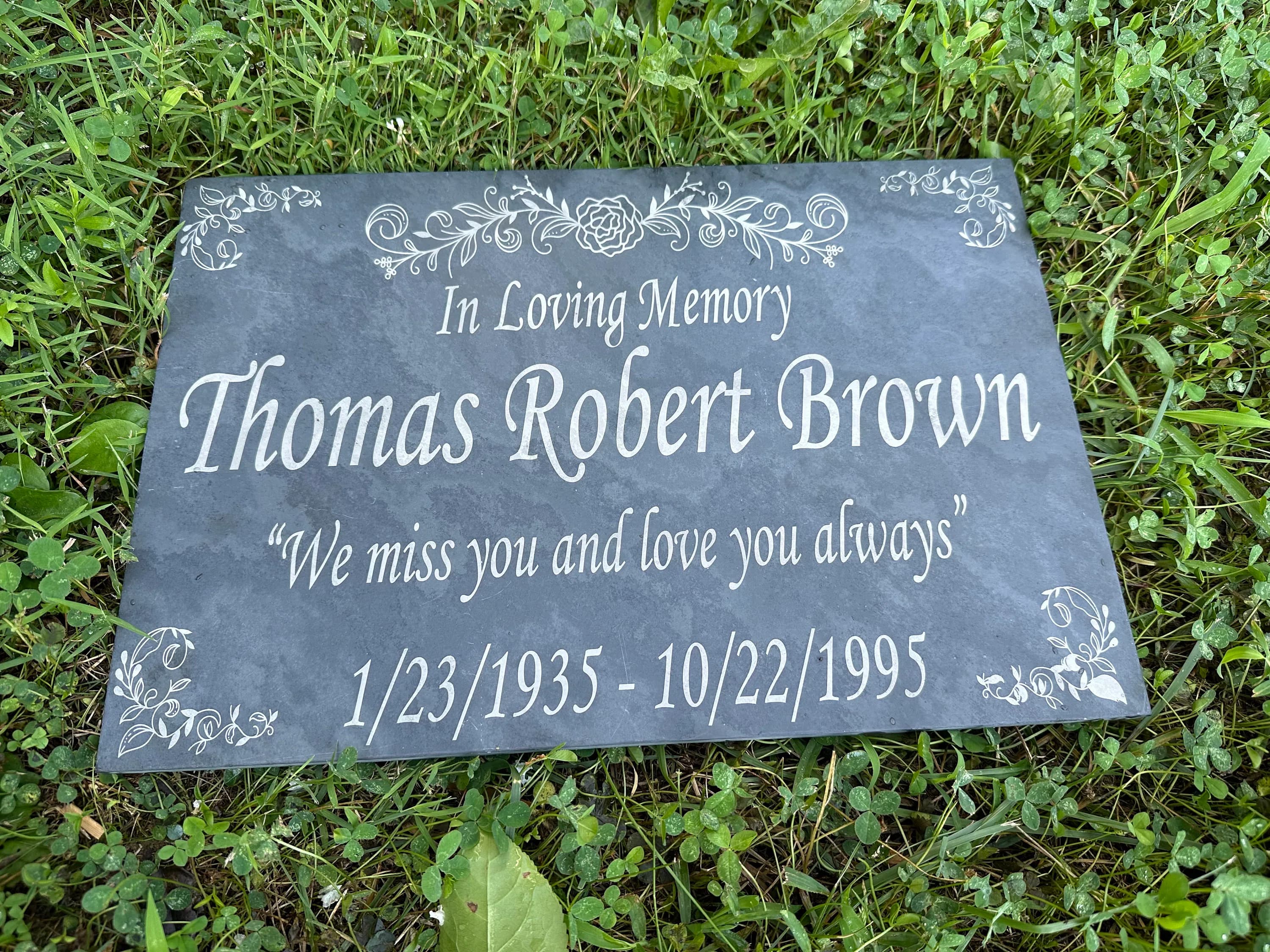 Memorial Stone Gray Slate for Mom Dad, Personalized In Loving Memory Memorial Stone, Engraved Custom Memorial Plaque, Custom Grave Marker - image 3