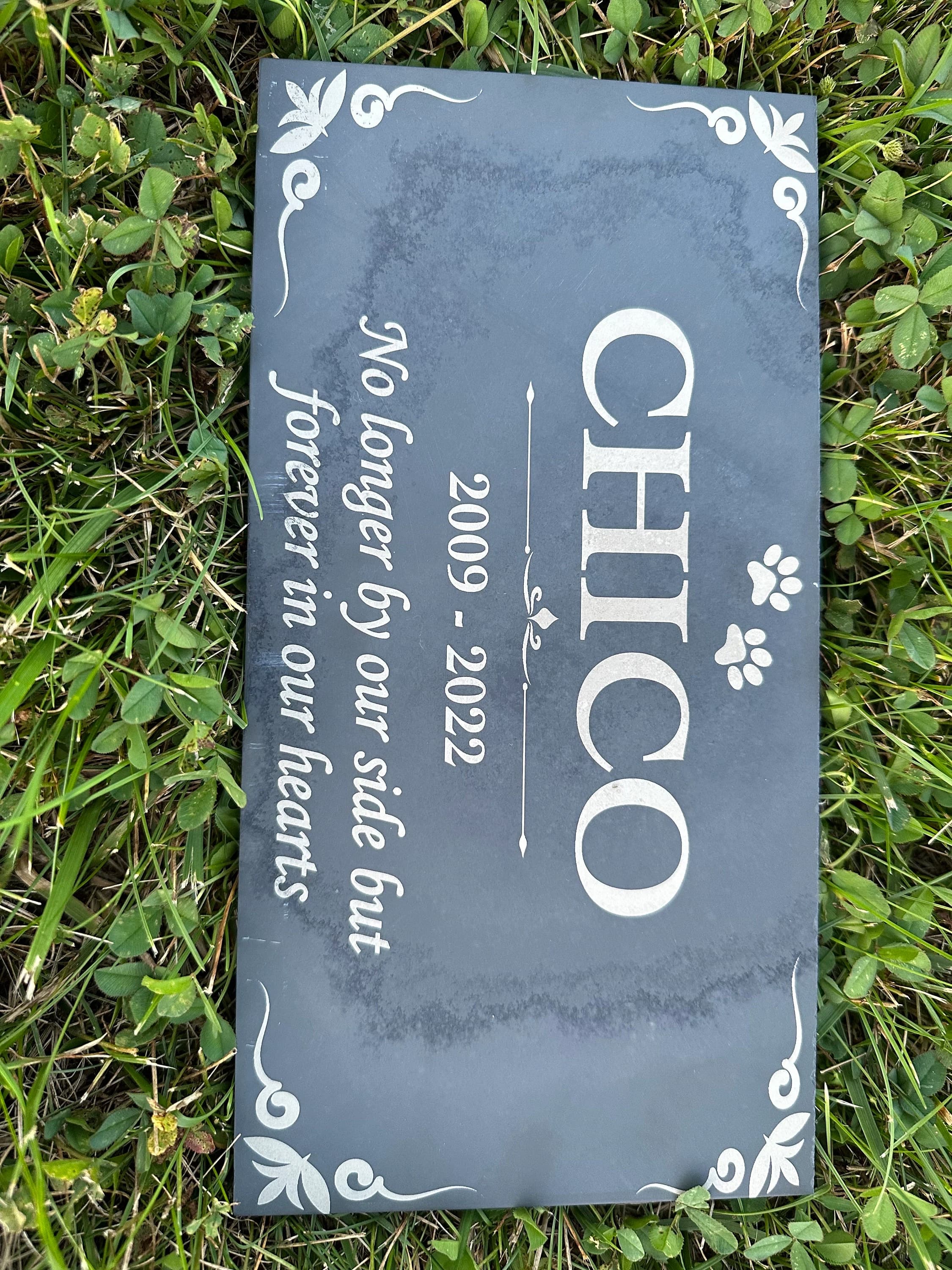 Pet Memorial Stone Dog, Personalized Engraved Dog Cat Memorial Stone, Gray Slate Stone Pet Grave, Slate Pet Headstone, Dog Cat Grave Stone - image 4