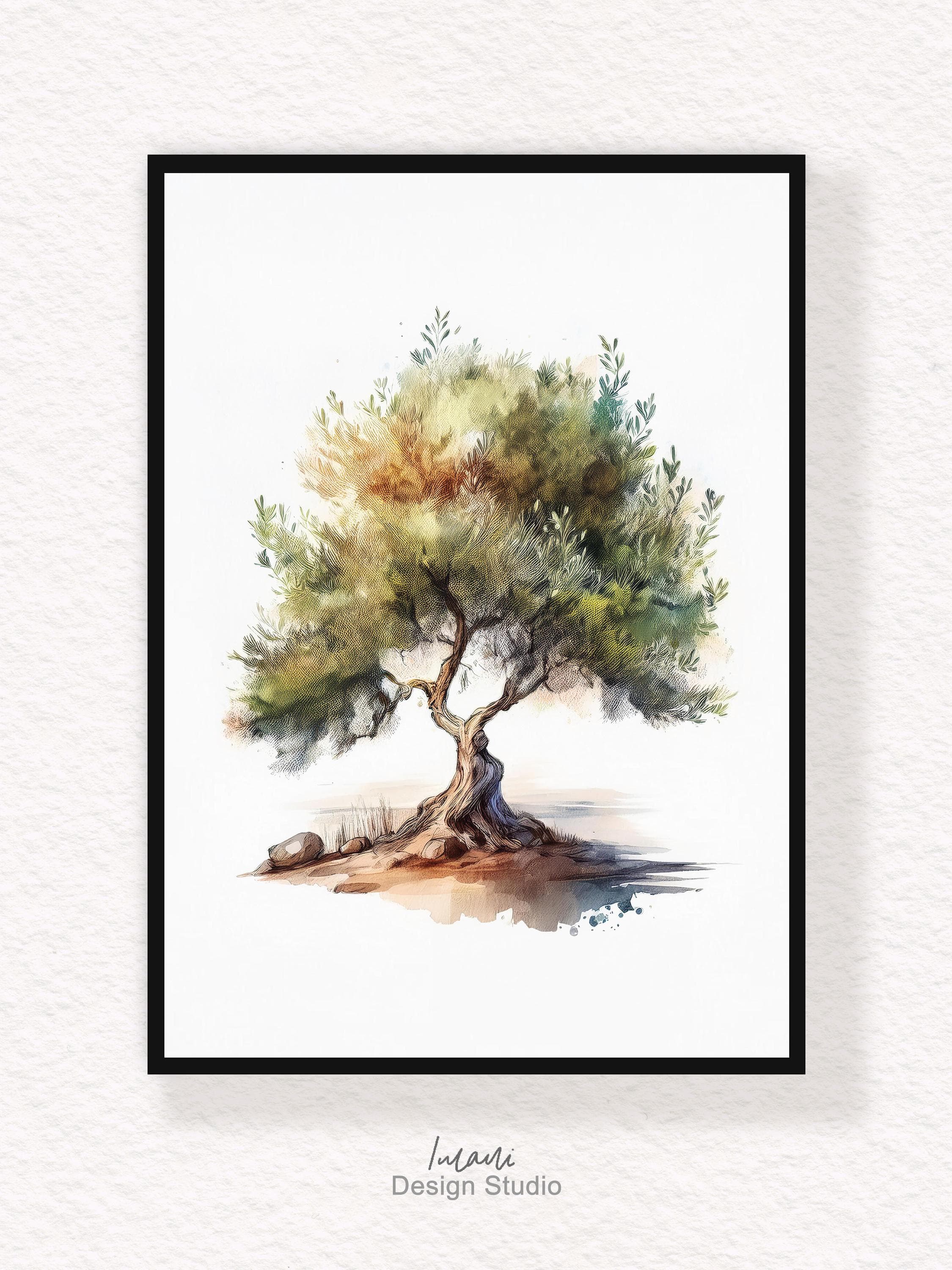 Islamic Palestine Wall Art Digital Print Palestine Olive Tree Artwork For Living Room Muslim Art Poster Watercolour Painting Islamic Gift