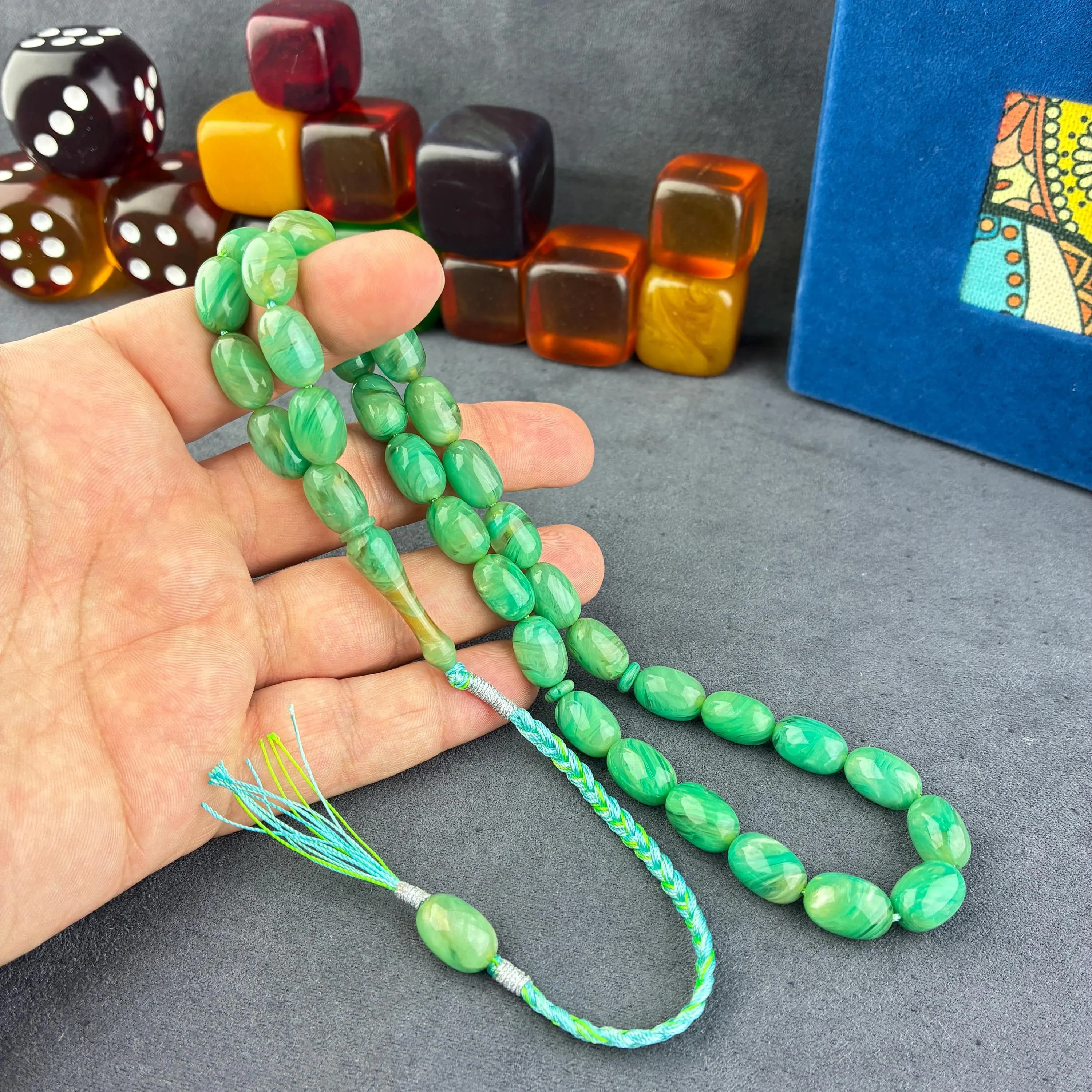 Turquoise Cataline Ottoman Rosary: 33-Bead Muslim Prayer Beads