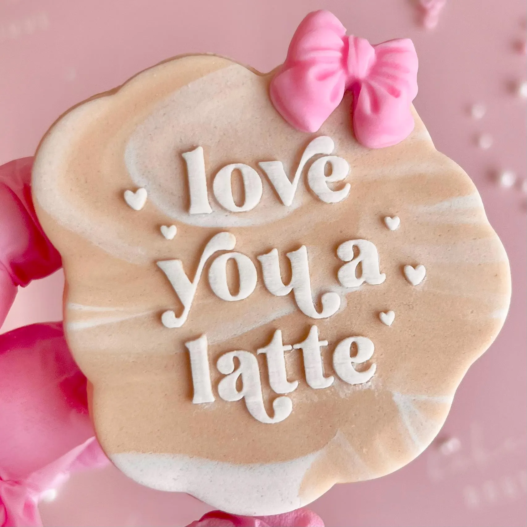 Happy mothers day love you a latte mum embosser stamp debosser cookie cutter cake cupcake decoration biscuit supplies fondant topper