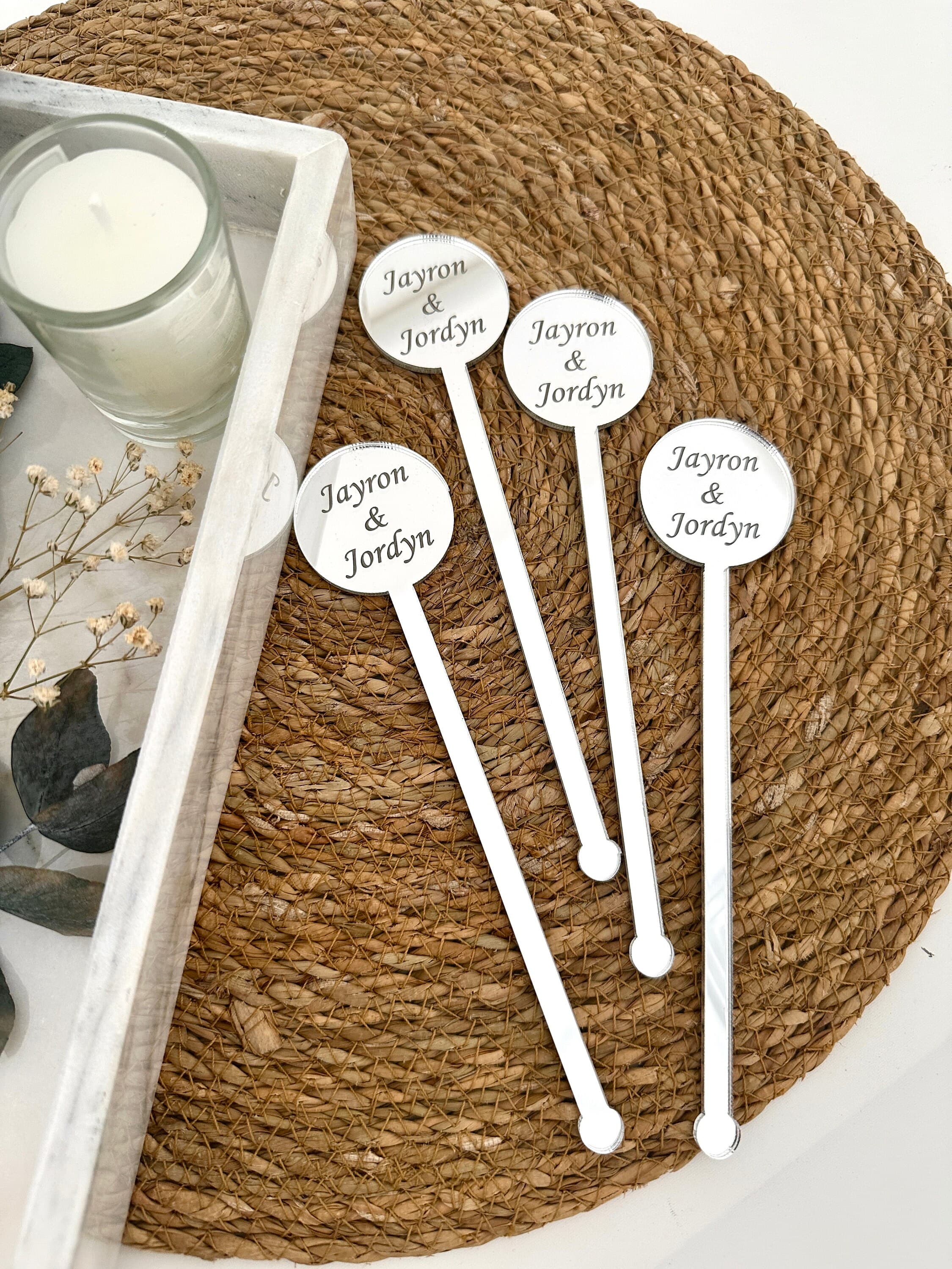 Drink Stirrers, Wedding Drink Stirrers, Personalized Drink Decors, Wedding Decors, Event Decors, Personalized Drink Stirrers - image 4