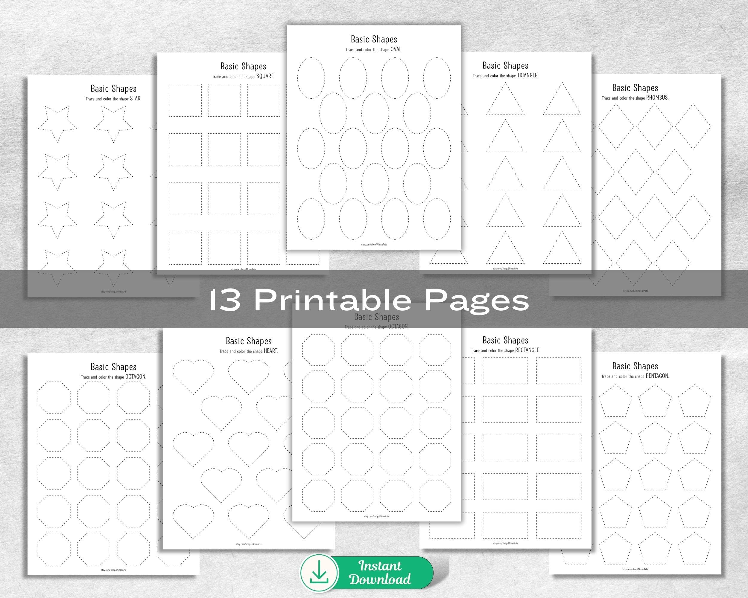 Shape Tracing Worksheets for Kids