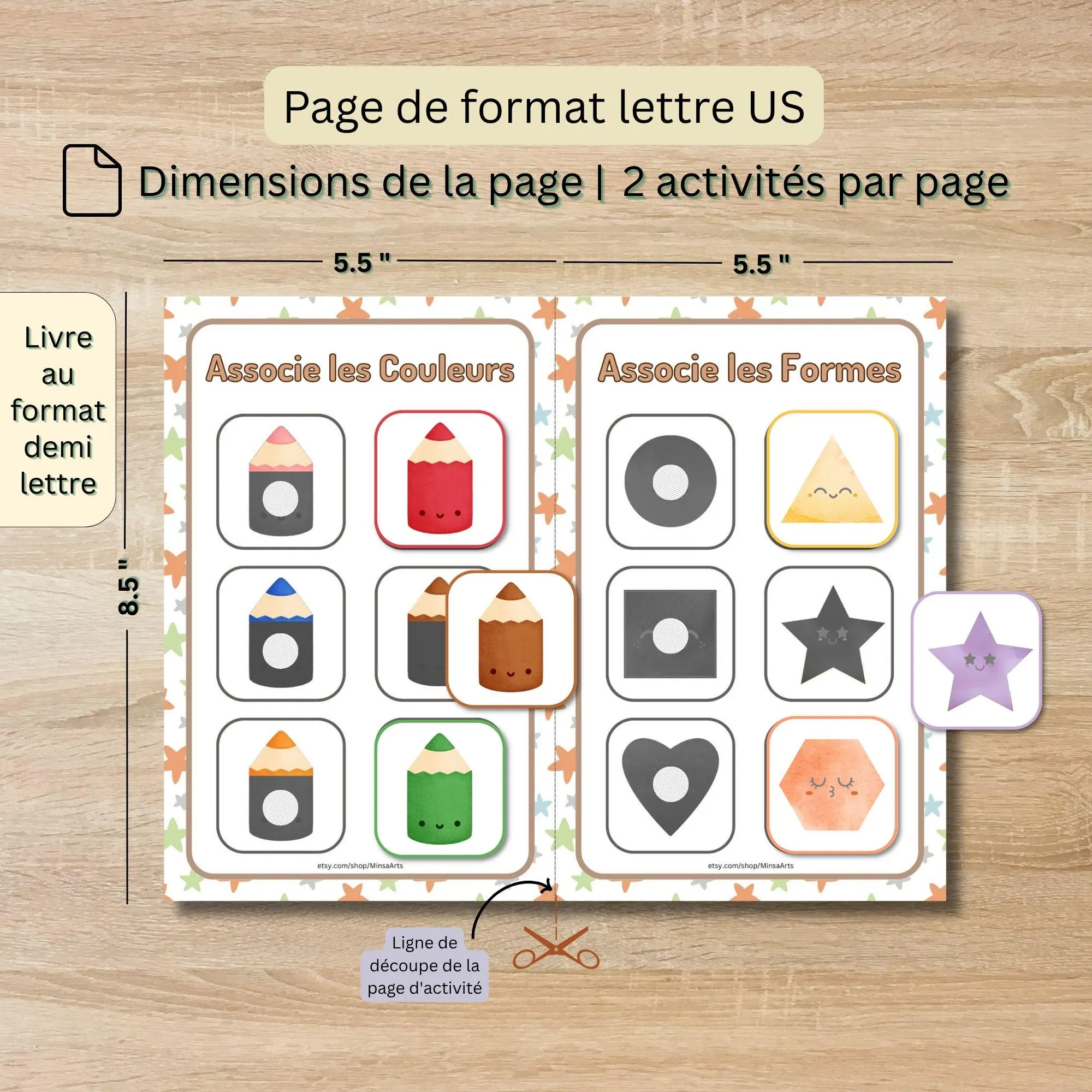 Mini Busy Book Imprimable pour Tout-Petits Activité Maternelle Associe Fruits, Formes Couleurs Oiseaux Animaux de Ferme de Mer et Sauvages