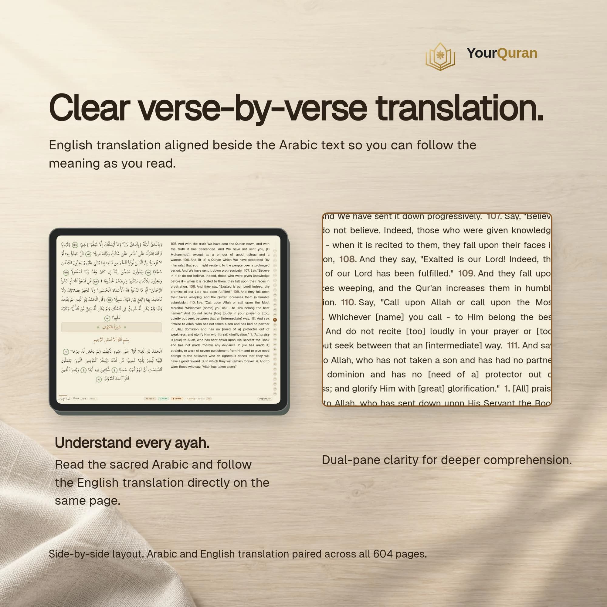 TALEBE Parchment Side-by-Side - Digital Quran Study Companion, GoodNotes iPad Mushaf, English Translation and Notes - image 5