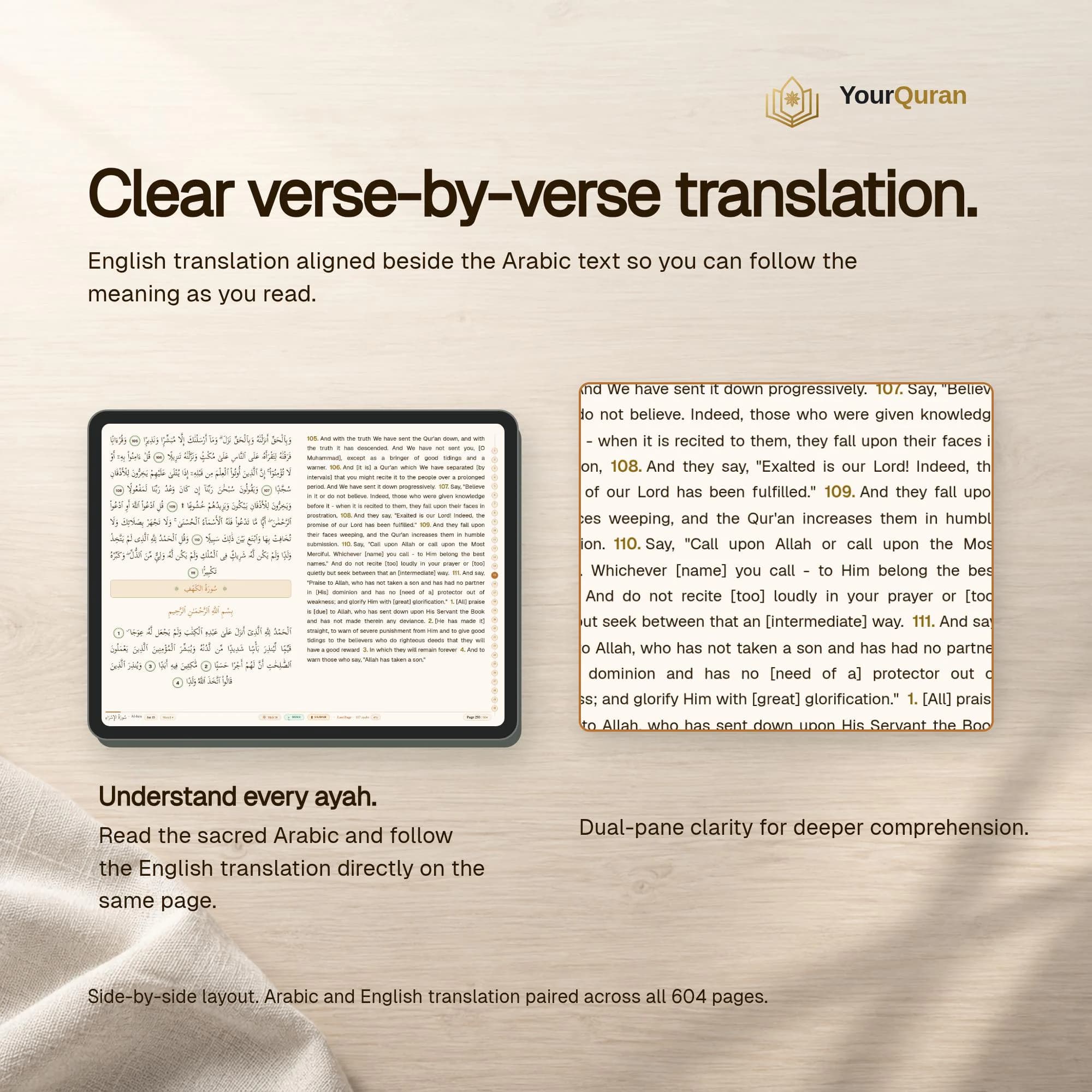 Hafiz Bundle: Arabic-English Quran Study Companion (Kehribar Theme) + 6 Kufi Prints (Digital Download) - image 5