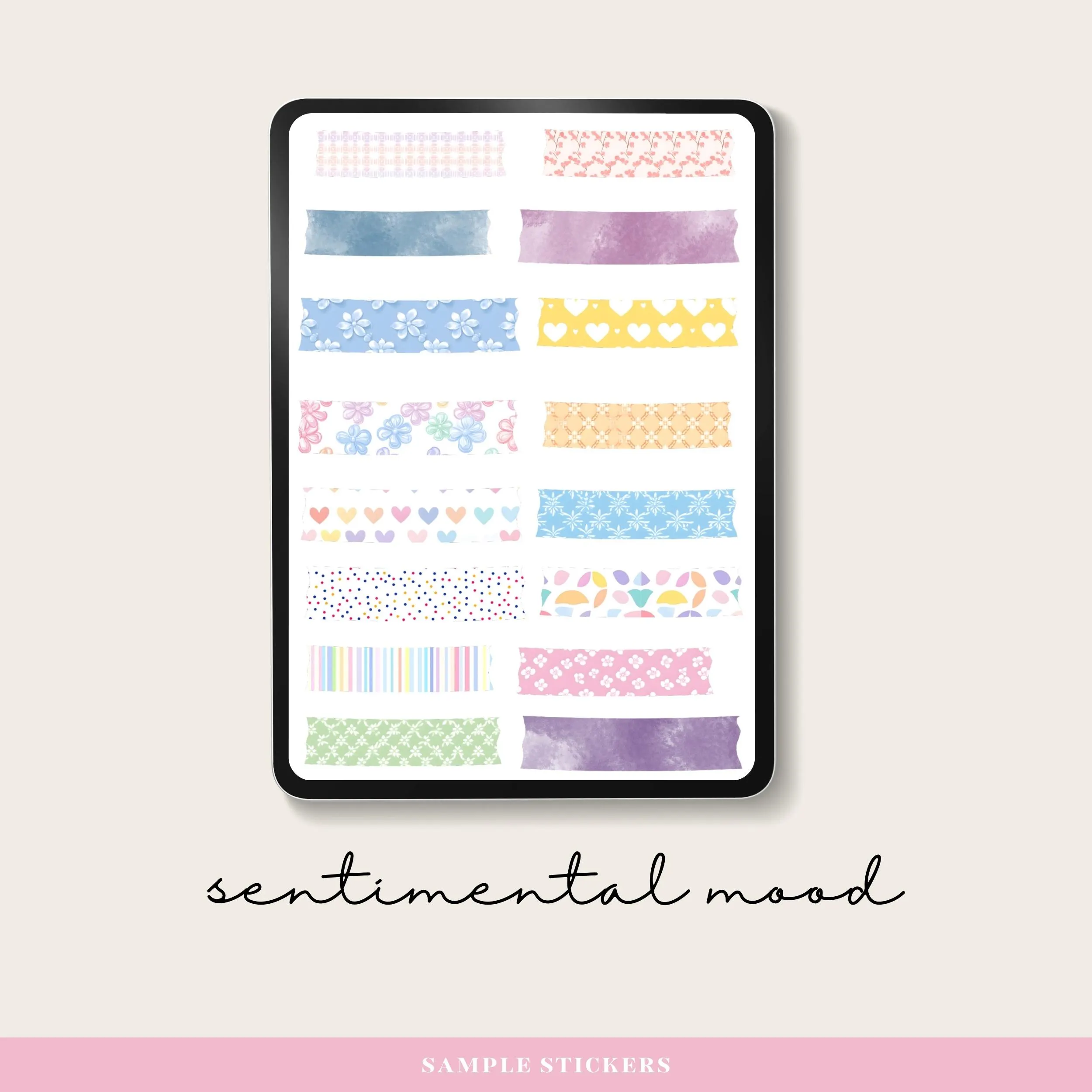 Pastel Digital Washi Tape, Whimsical Goodnotes Embellishments, Whimsical Sticker Pack, Bright Colourful Sticker Bundle - image 5
