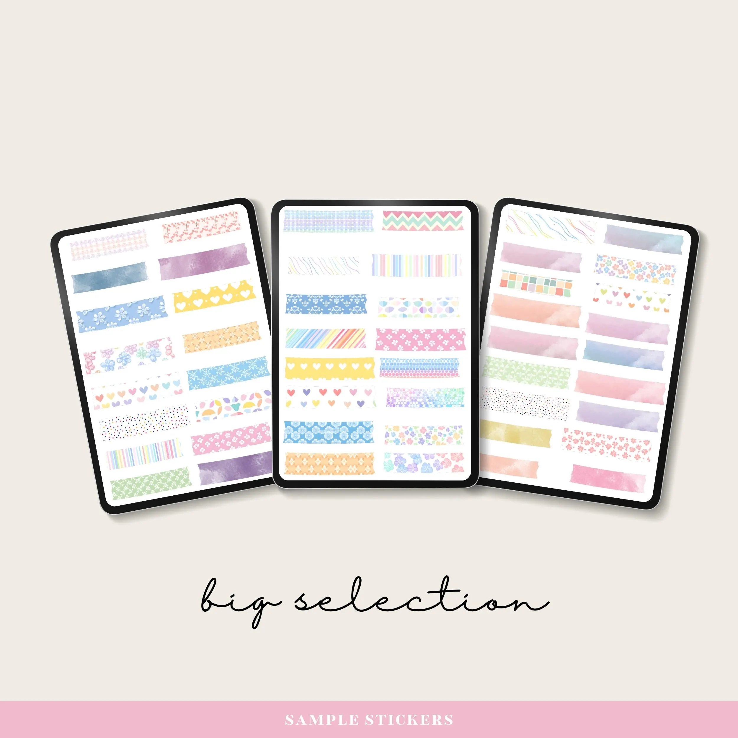 Pastel Digital Washi Tape, Whimsical Goodnotes Embellishments, Whimsical Sticker Pack, Bright Colourful Sticker Bundle - image 4