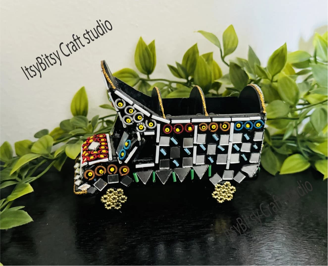 Handcrafted Pakistani Truck Art Decor: Ethnic Mirror Work Truck - image 2