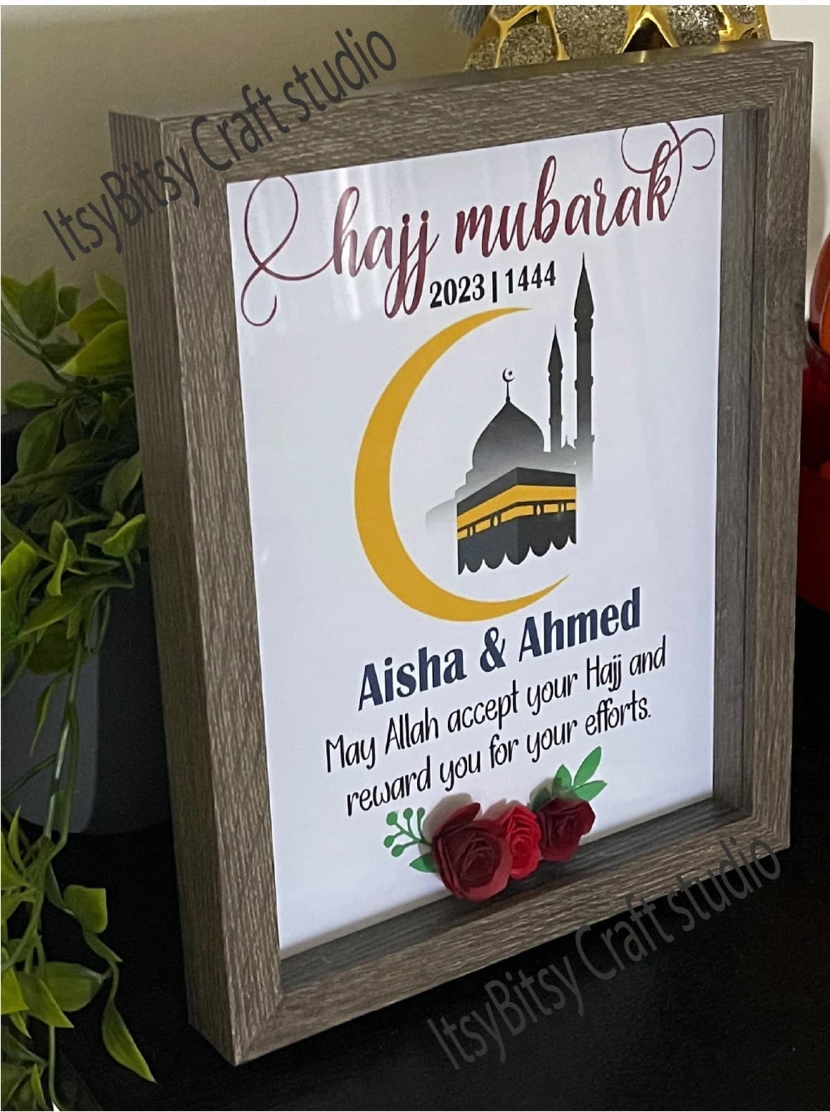 Hajj Keepsake Shadowbox: Islamic Gift for Hajjis - image 4