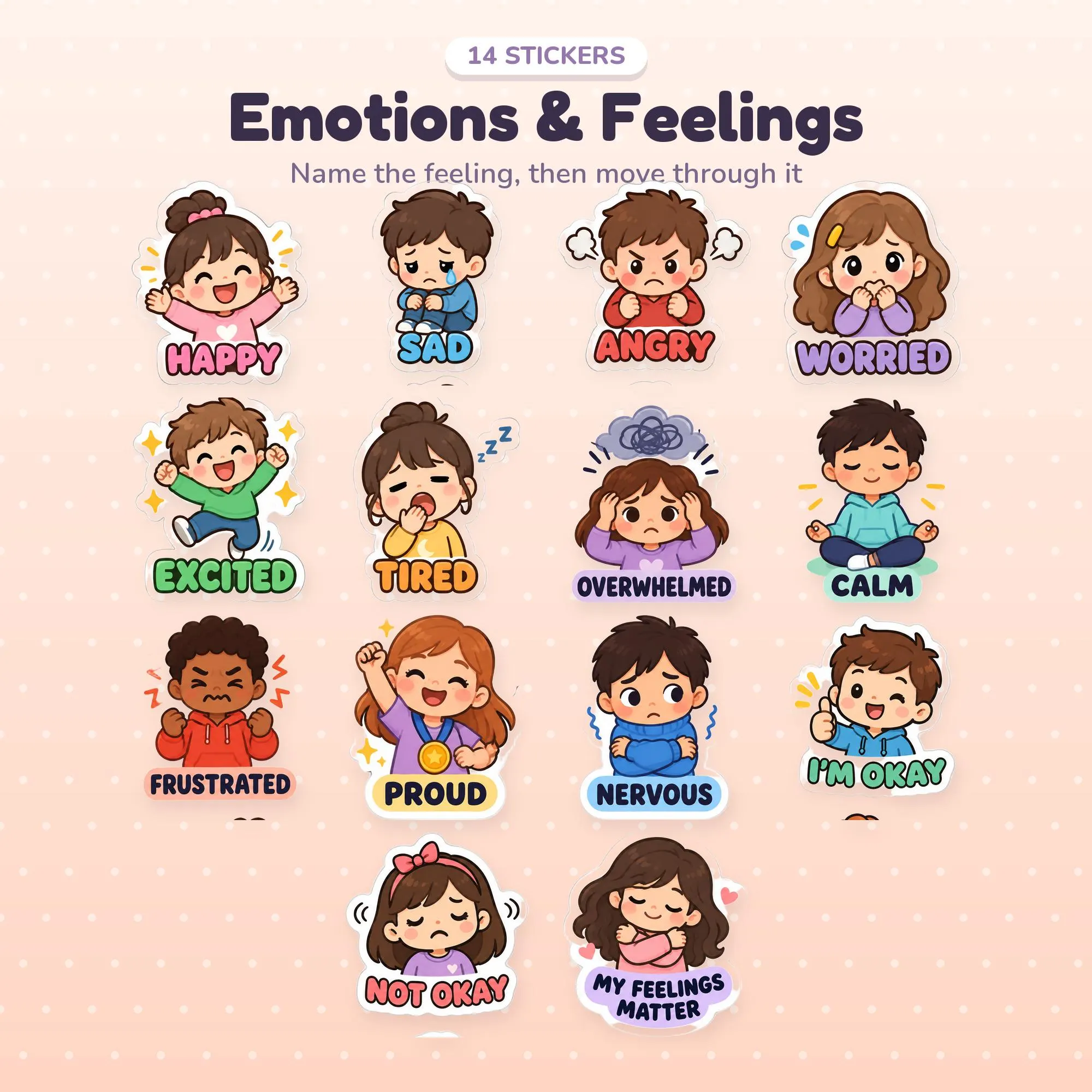84 Autism Visual Support Stickers: Emotions, Communication, Sensory (Digital Download) - image 4