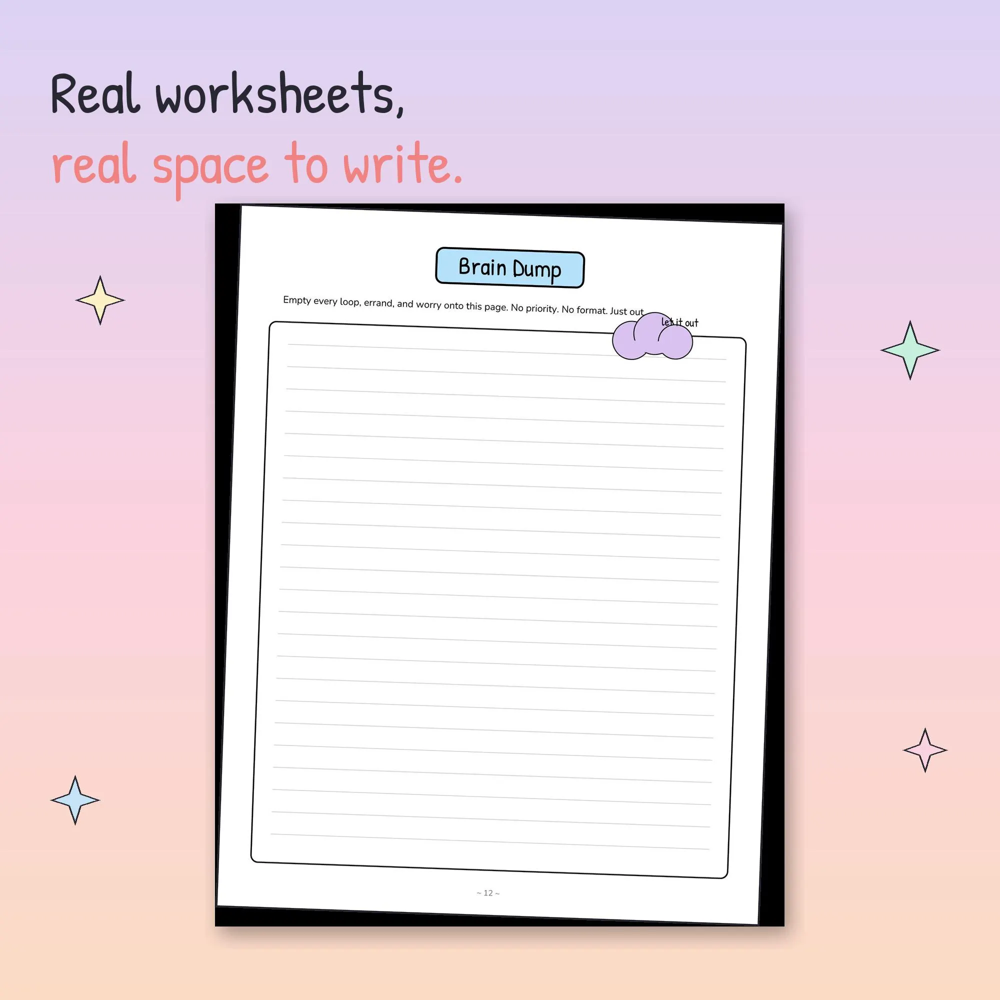 Gentle Executive Dysfunction Workbook | ADHD Brain Dump, Task Breakdown, Anchor Plan (Printable PDF) - image 5