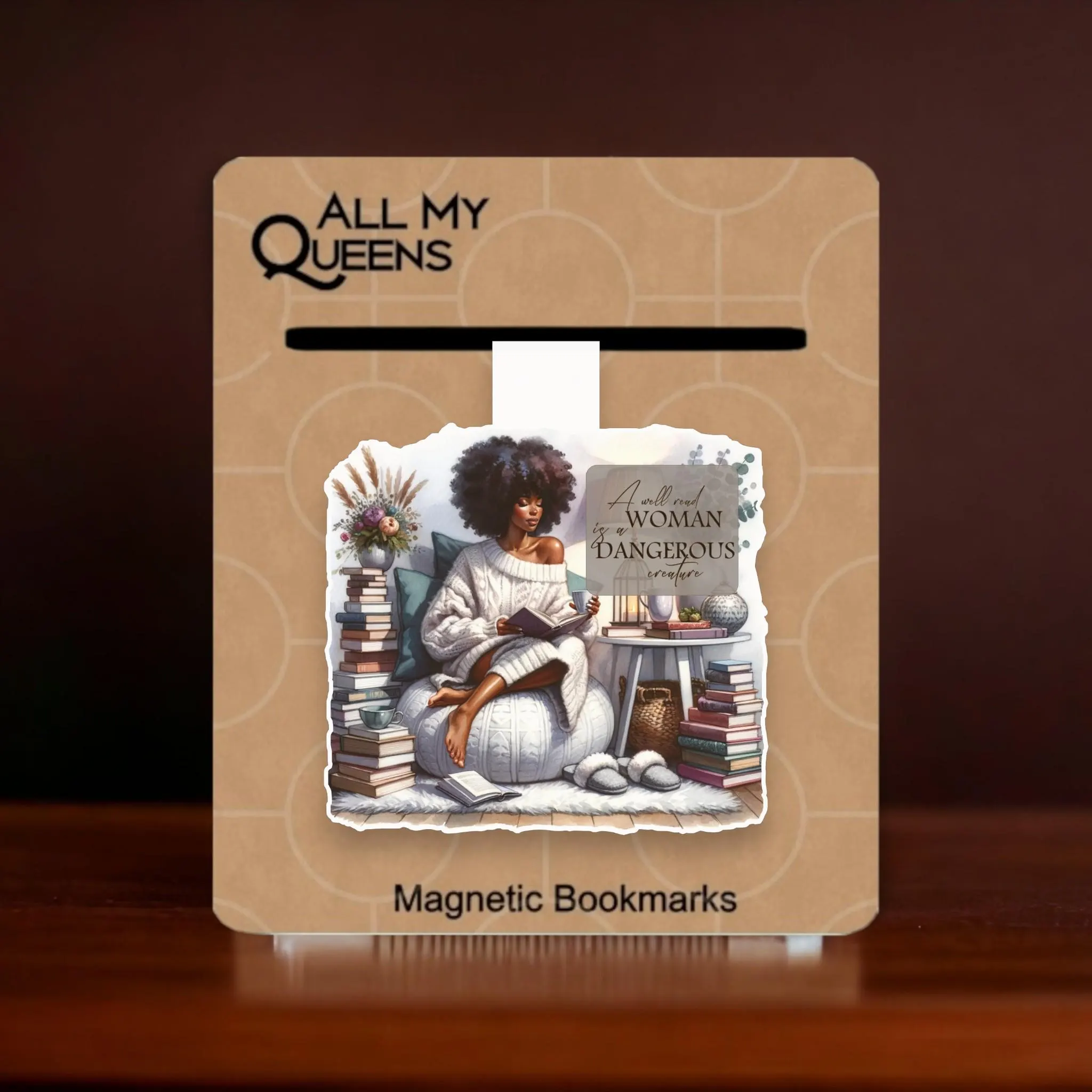 Well Read Black Woman Magnetic Bookmark, Black Woman Who Loves to Read, African American Book Lover, Book Club, Cute Bookmark Affirmation