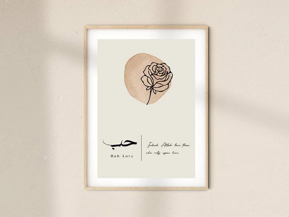 Tawakkul Sabr Shukr Amal Dua Hub Slam, Islamic calligraphy, Set of 7 Arabic wall art, Modern Islamic Wall decor printable, Muslim Home Decor - image 4