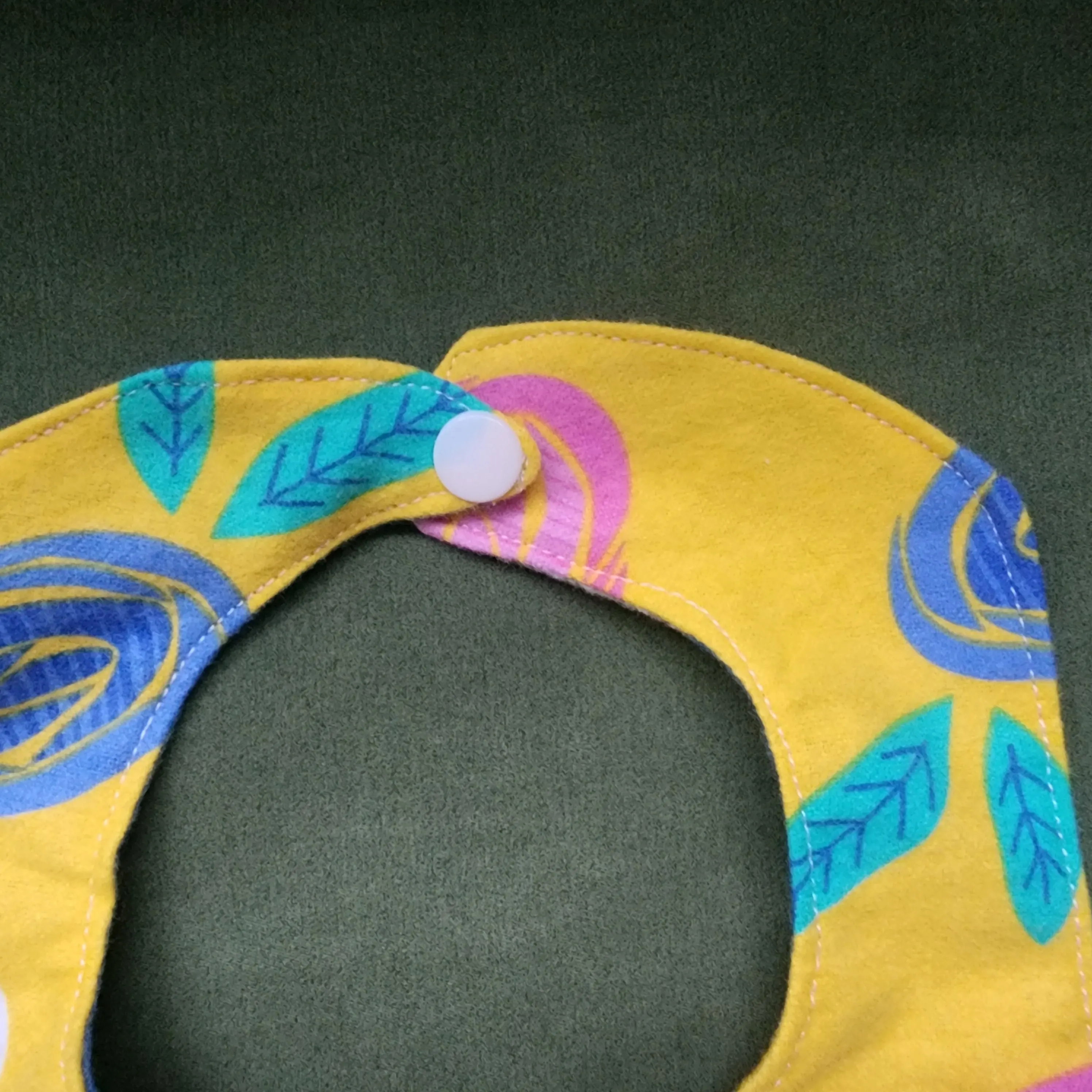 Handmade Reversible Baby Bib | Soft & Absorbent | Plastic Snaps | Baby Bibs 3-18 Months | Drool Bib for Teething | Gender Neutral Bib - image 2