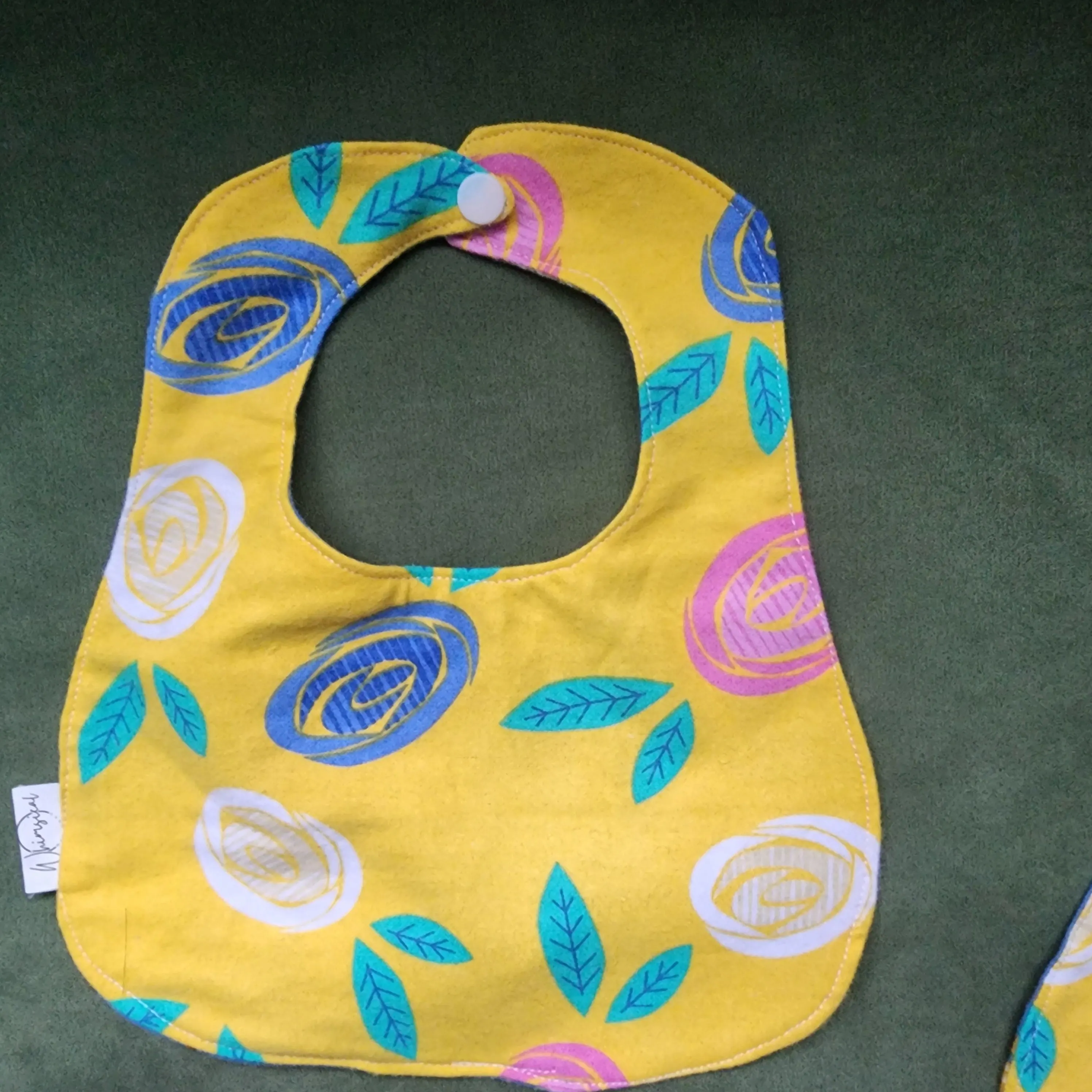 Handmade Reversible Baby Bib | Soft & Absorbent | Plastic Snaps | Baby Bibs 3-18 Months | Drool Bib for Teething | Gender Neutral Bib - image 3