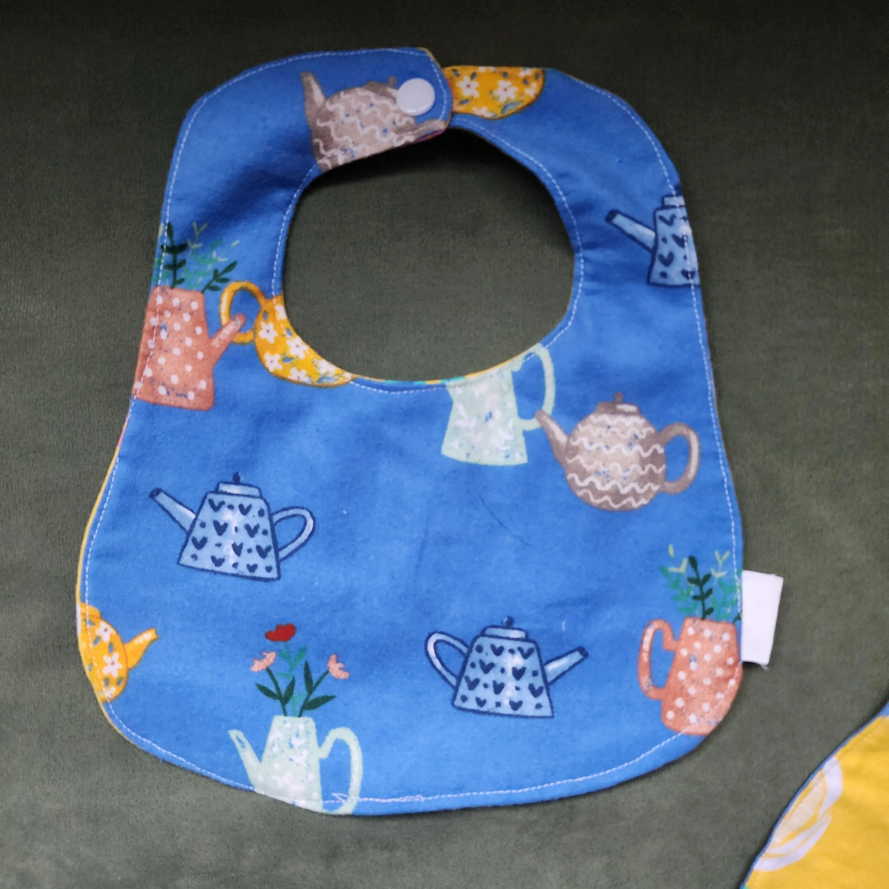 Handmade Reversible Baby Bib | Soft & Absorbent | Plastic Snaps | Baby Bibs 3-18 Months | Drool Bib for Teething | Gender Neutral Bib - image 4