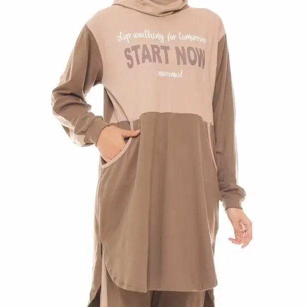 Modest Two Piece Set for Women, Muslim Tunic and Pants Set, Hijab Friendly Casual Wear, Long Sleeve Lounge Outfit - image 4