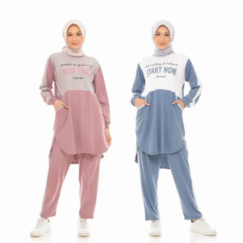 Modest Two Piece Set for Women, Muslim Tunic and Pants Set, Hijab Friendly Casual Wear, Long Sleeve Lounge Outfit - image 3