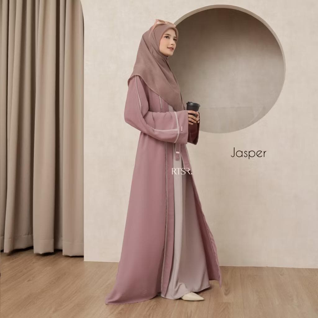 2 in 1 Open Abaya Dress for Women | Attached Inner Dress with Belt | Modest Muslim Maxi Dress | Eid Islamic Clothing - image 3