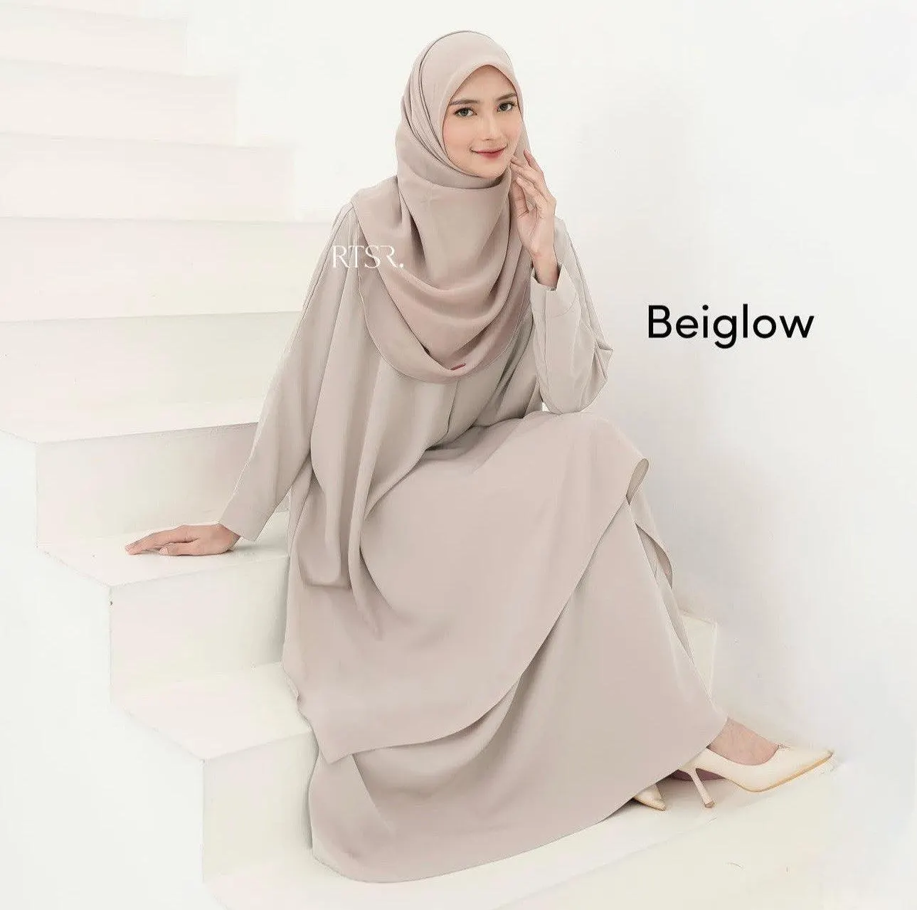Modest Muslim Dress Set for Women, Two Piece Abaya Set, Asymmetric Tunic and Maxi Skirt, Islamic Clothing, Ramadan Eid Outfit - image 2
