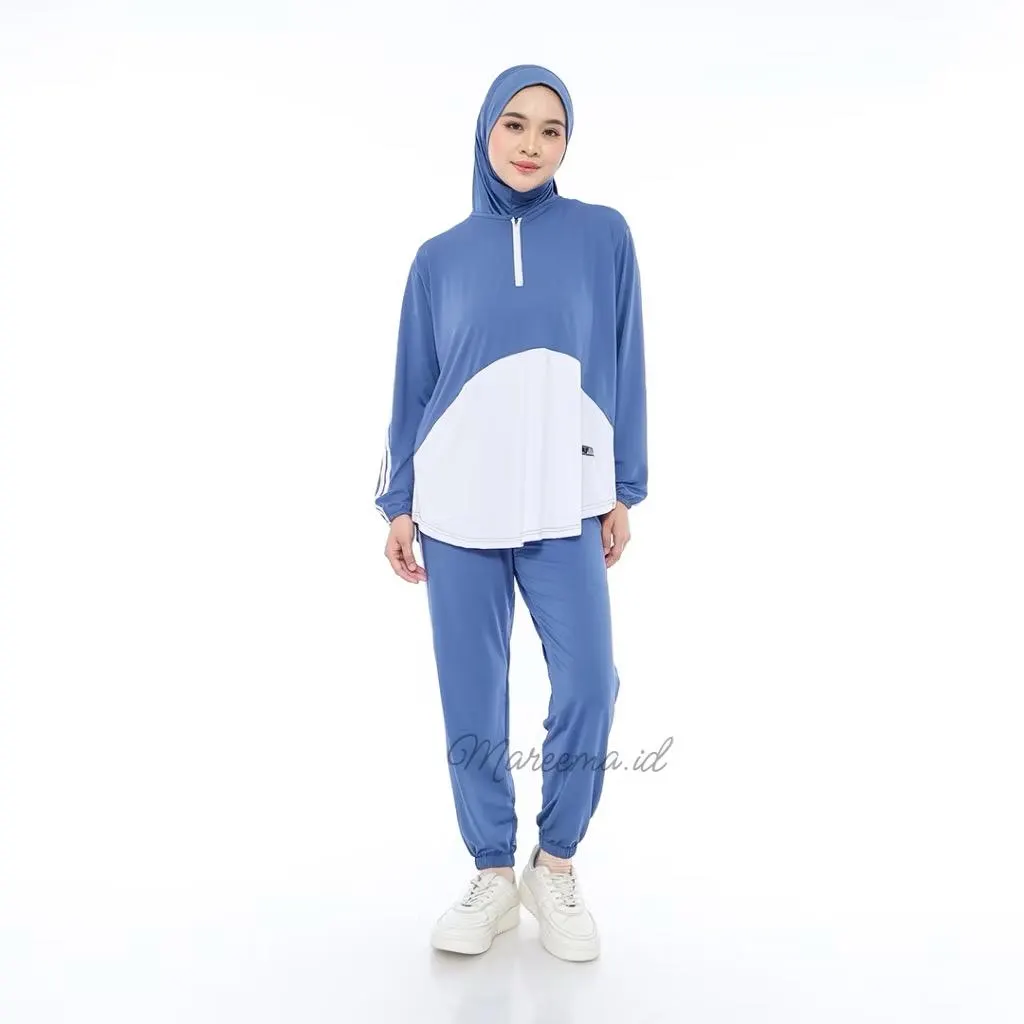 Modest Muslim Sportswear Set with Built-In Hijab | Islamic Activewear for Women | Long Sleeve Workout Outfit | Modest Gym Wear | Jogging Set - image 3