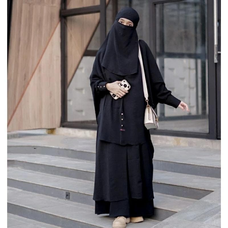 Abaya muslimah tunic set skirt hijab niqab / hijab prayer clothes / Islamic women's clothing - image 3
