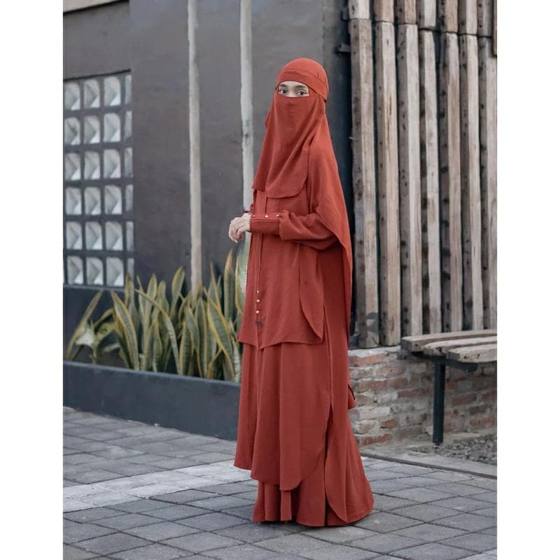 Abaya muslimah tunic set skirt hijab niqab / hijab prayer clothes / Islamic women's clothing - image 4